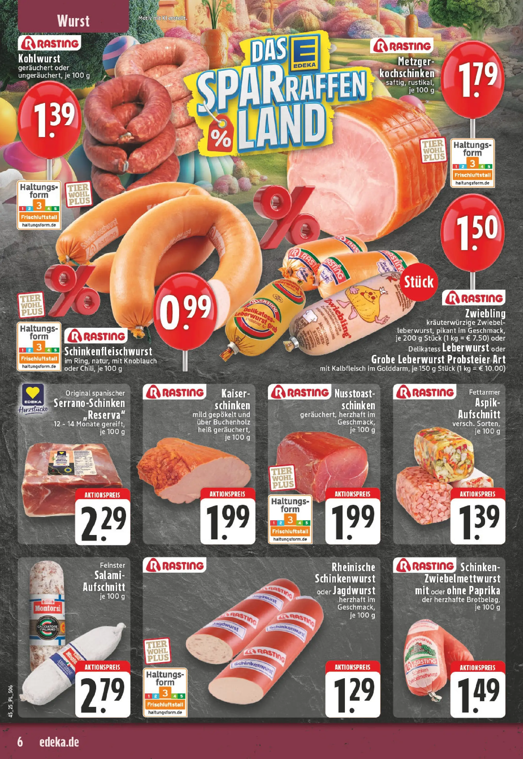Edeka prospekt Moers-Rheinkamp	 (ab 02.11.2025) » Angebote Online | Seite: 6 | Produkte: Paprika, Wurst, Knoblauch, Salami