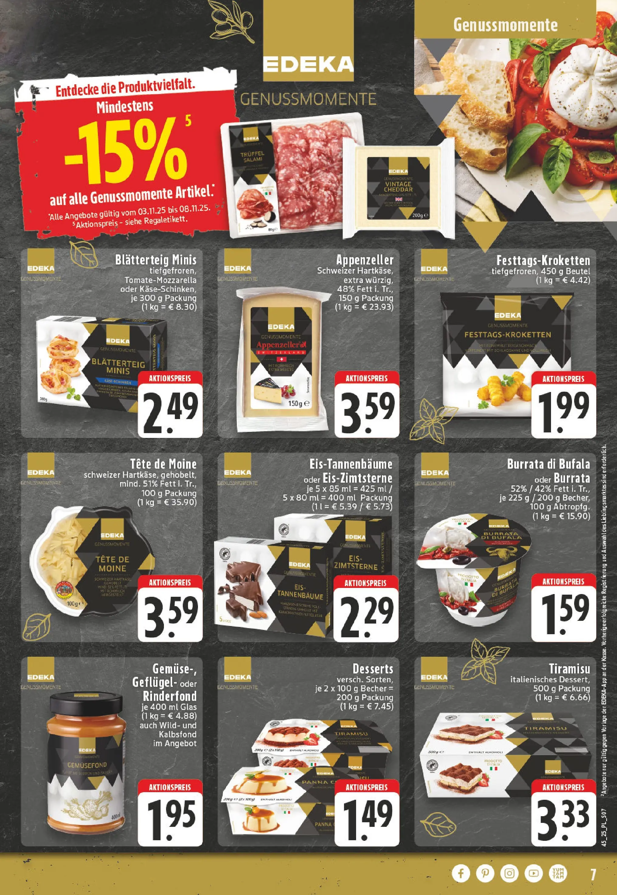 Edeka prospekt Moers-Rheinkamp	 (ab 02.11.2025) » Angebote Online | Seite: 7 | Produkte: Burrata, Gemüse, Salami, Eis