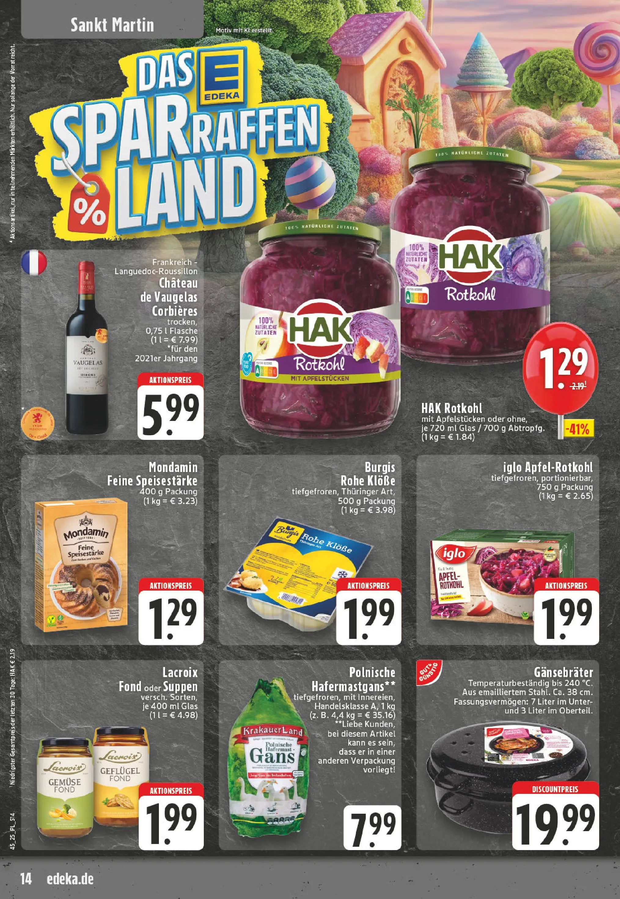Edeka prospekt Moers-Rheinkamp	 (ab 02.11.2025) » Angebote Online | Seite: 14 | Produkte: Rotkohl, Iglo, Äpfel, Apple