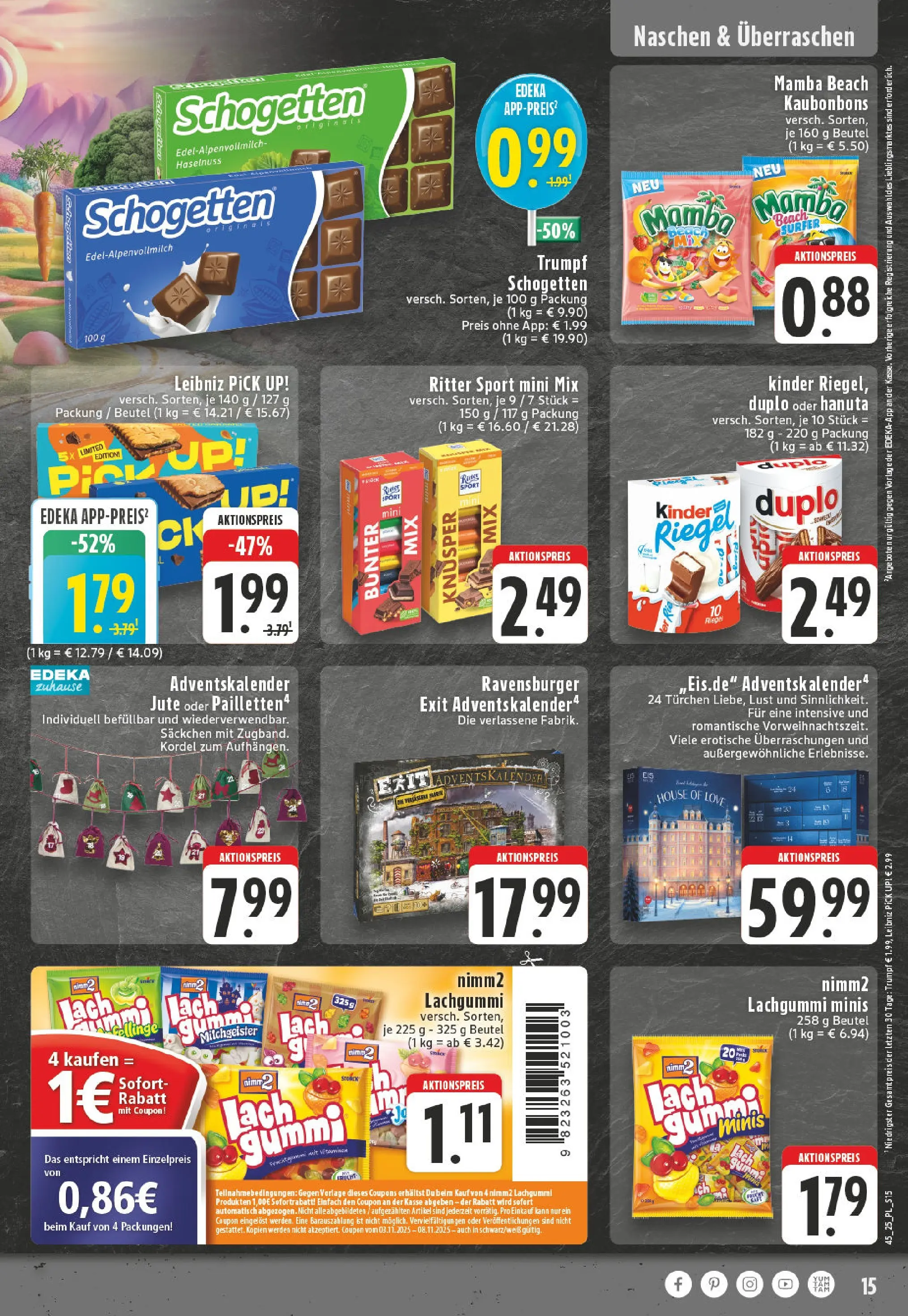 Edeka prospekt Moers-Rheinkamp	 (ab 02.11.2025) » Angebote Online | Seite: 15 | Produkte: Ritter sport, Schogetten