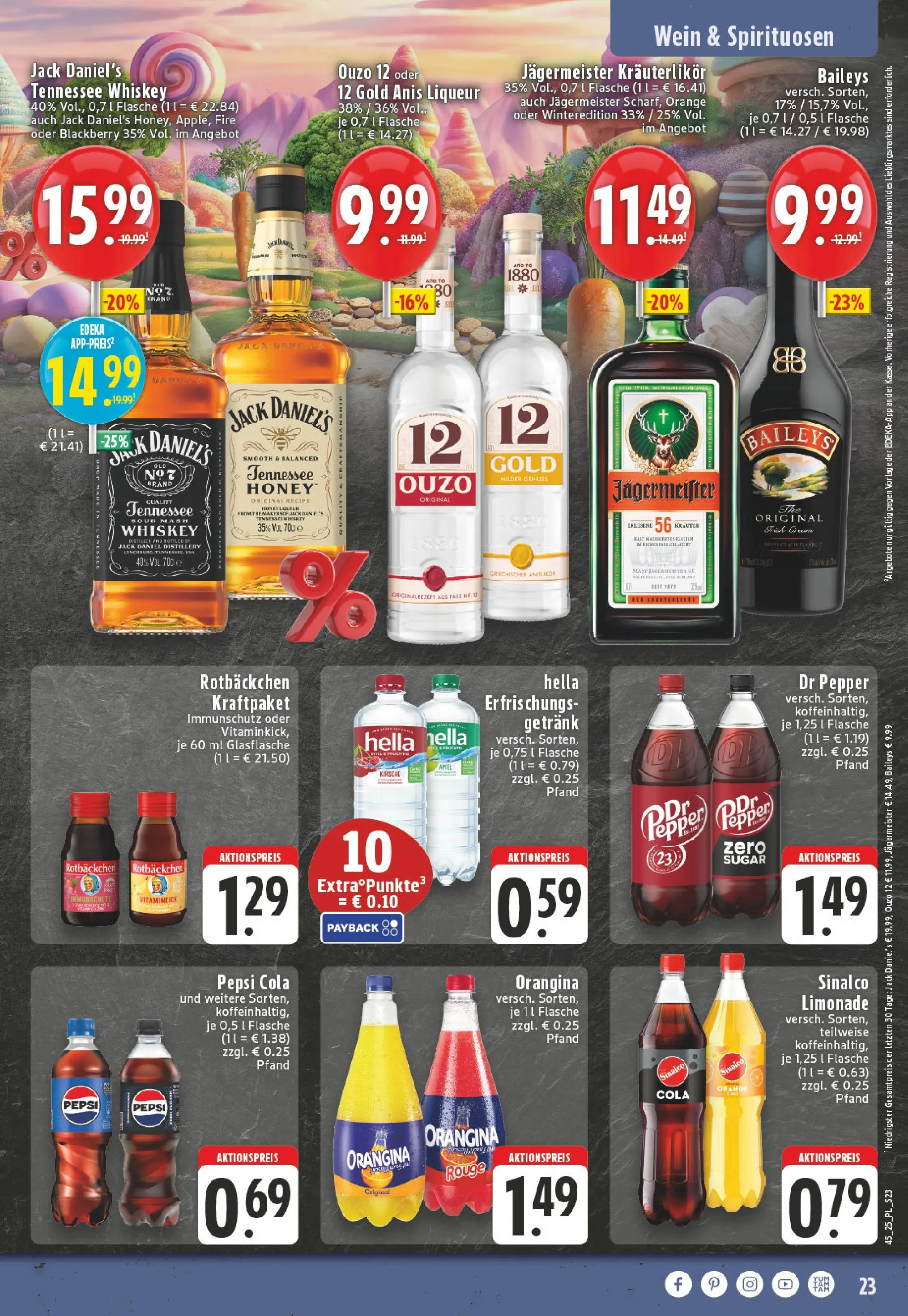 Edeka prospekt Moers-Rheinkamp	 (ab 02.11.2025) » Angebote Online | Seite: 23 | Produkte: Cola, Jack Daniel's, Jägermeister, Wein