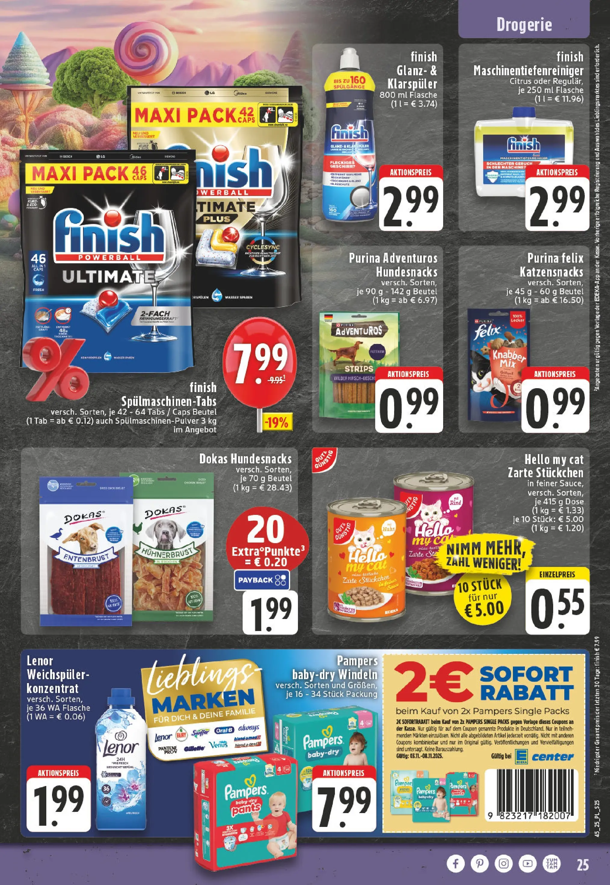 Edeka prospekt Moers-Rheinkamp	 (ab 02.11.2025) » Angebote Online | Seite: 25 | Produkte: Lenor, Pampers, Finish, Klarspüler