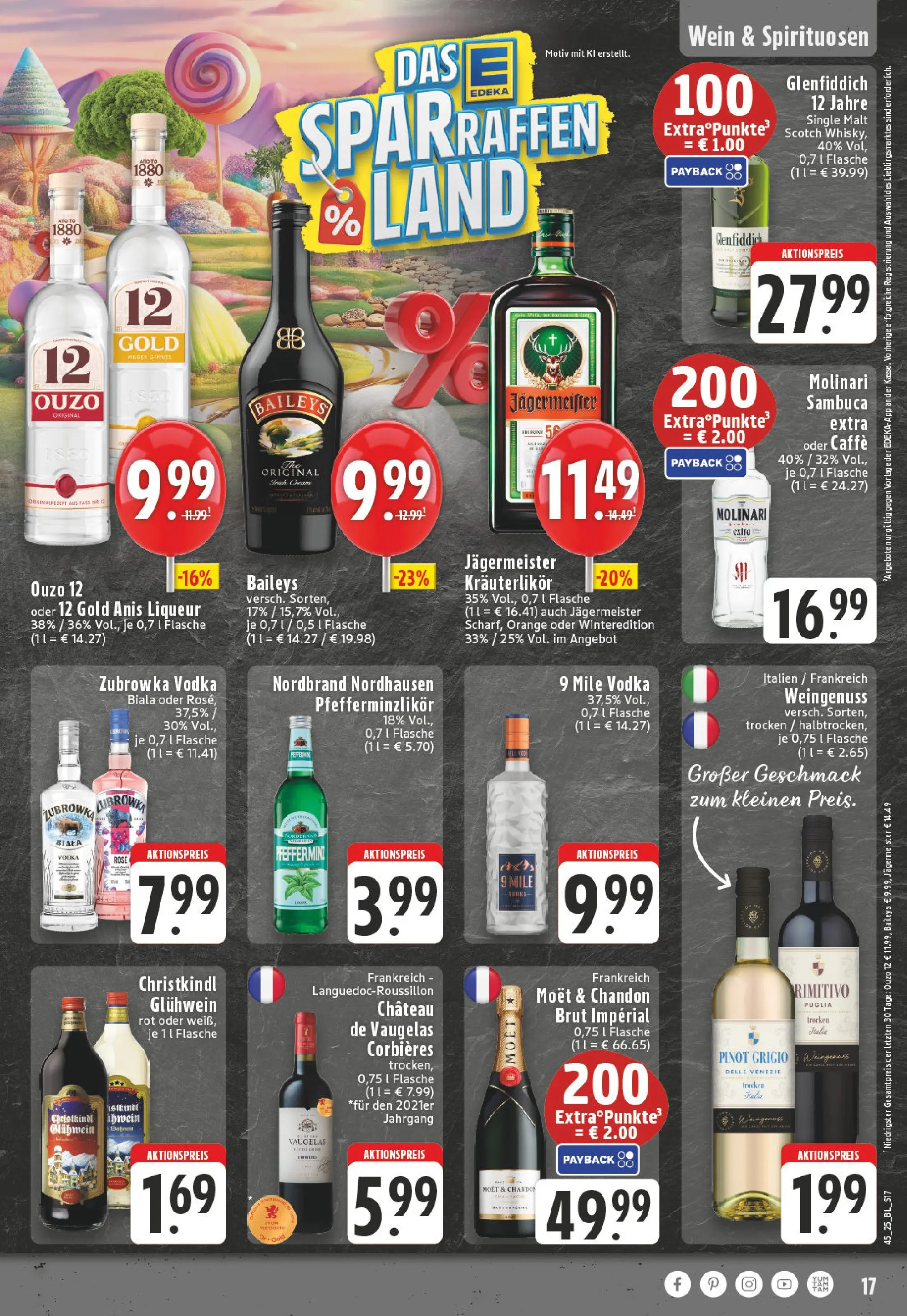 Edeka prospekt Remagen	 (ab 02.11.2025) » Angebote Online | Seite: 17 | Produkte: Ouzo 12, Ouzo, Baileys, Sambuca molinari