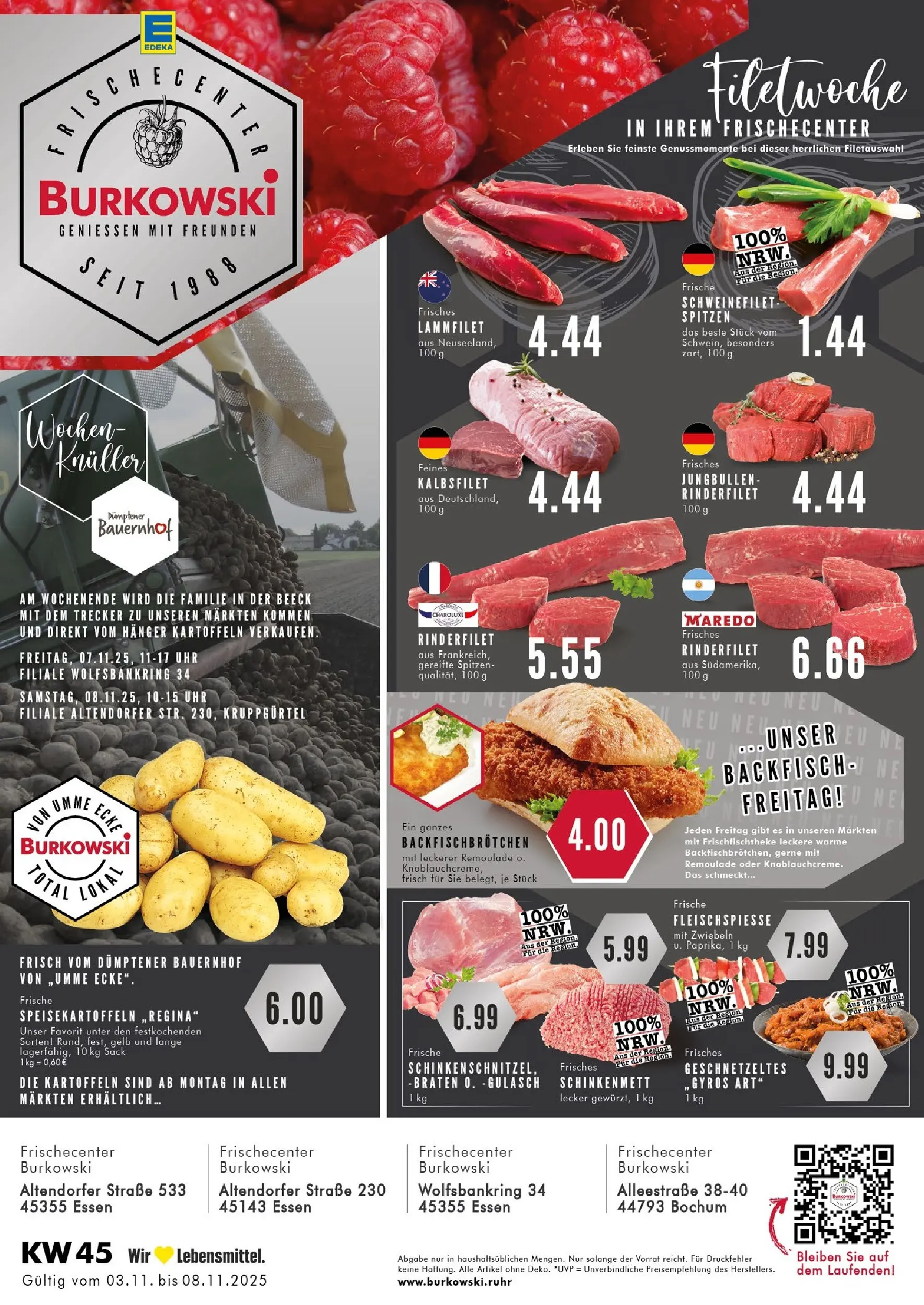 Edeka prospekt Essen	 (ab 02.11.2025) » Angebote Online | Seite: 1 | Produkte: Rinderfilet, Zwiebeln, Gulasch, Uhr