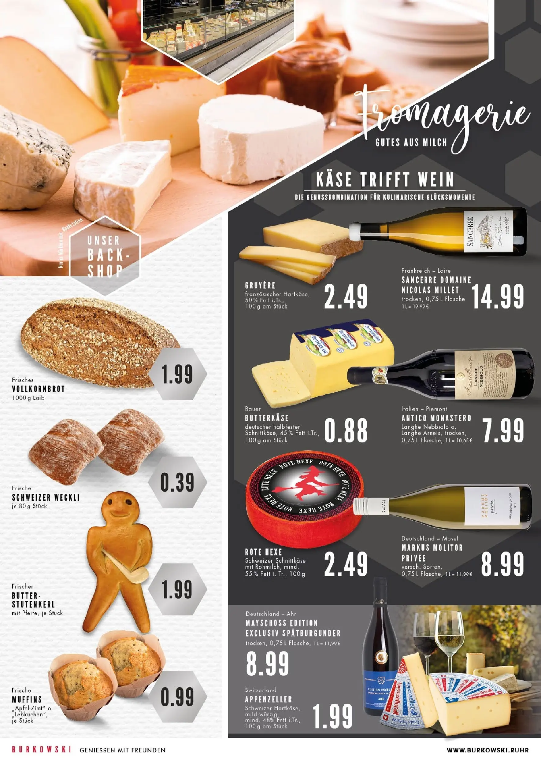 Edeka prospekt Essen	 (ab 02.11.2025) » Angebote Online | Seite: 2 | Produkte: Milch, Käse, Vollkornbrot, Wein