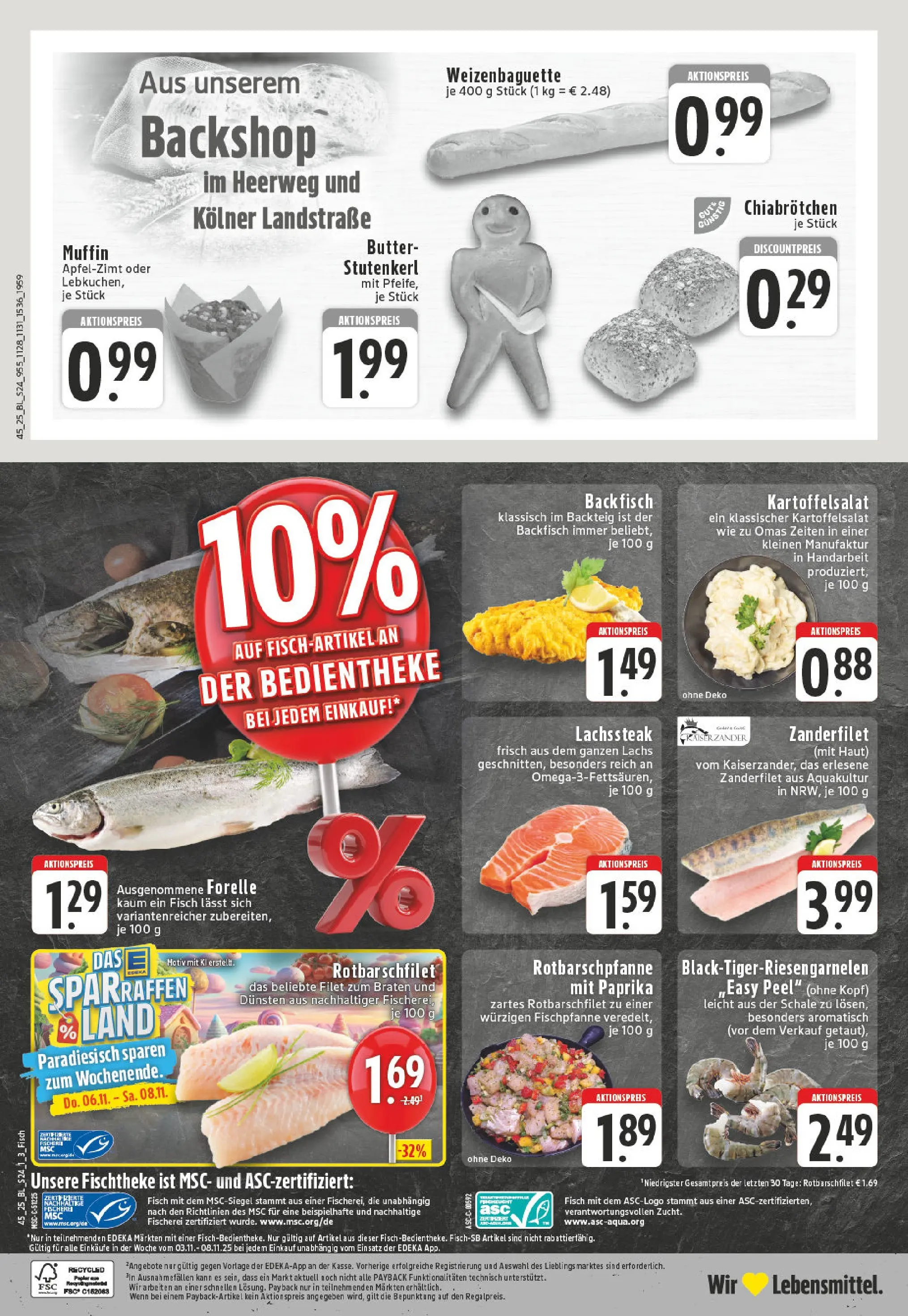 Edeka prospekt Düren	 (ab 02.11.2025) » Angebote Online | Seite: 24 | Produkte: Baguette, Fisch, Lachs, Paprika