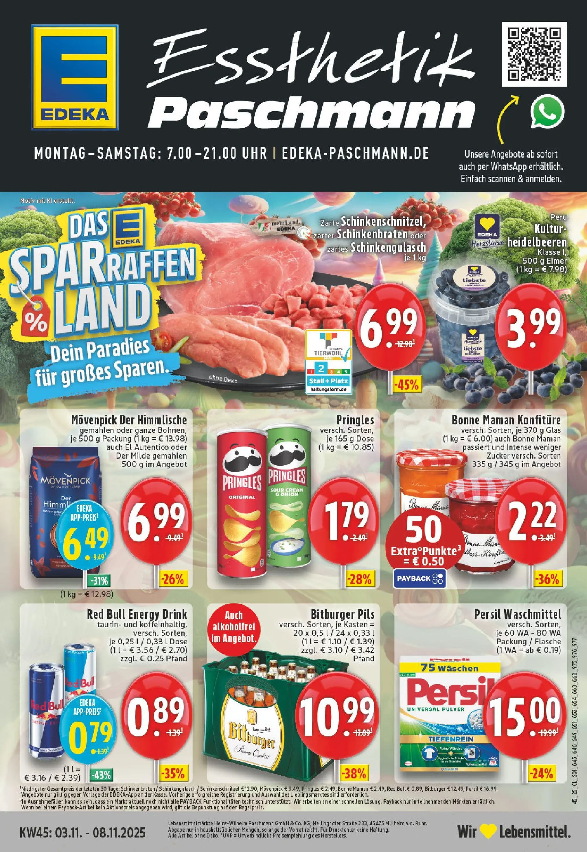 Edeka prospekt Mülheim	 (ab 02.11.2025) » Angebote Online | Seite: 1 | Produkte: Bitburger, Heidelbeeren, Chips, Uhr