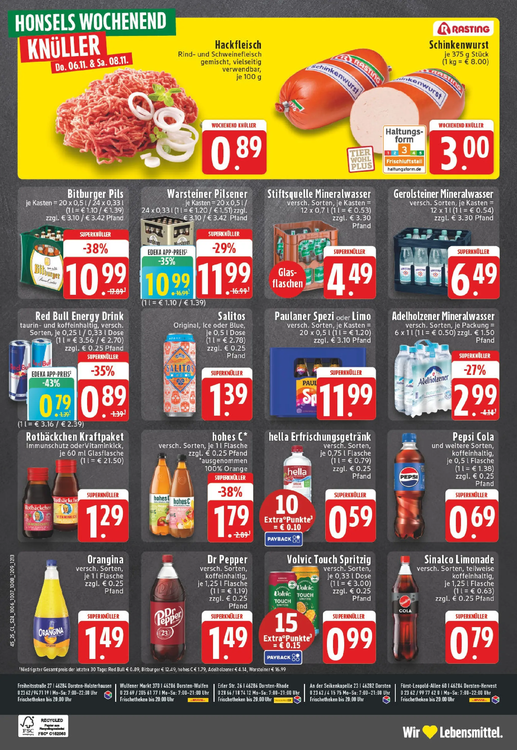 Edeka prospekt Dorsten	 (ab 02.11.2025) » Angebote Online | Seite: 24 | Produkte: Pils, Hella, Pepsi, Volvic