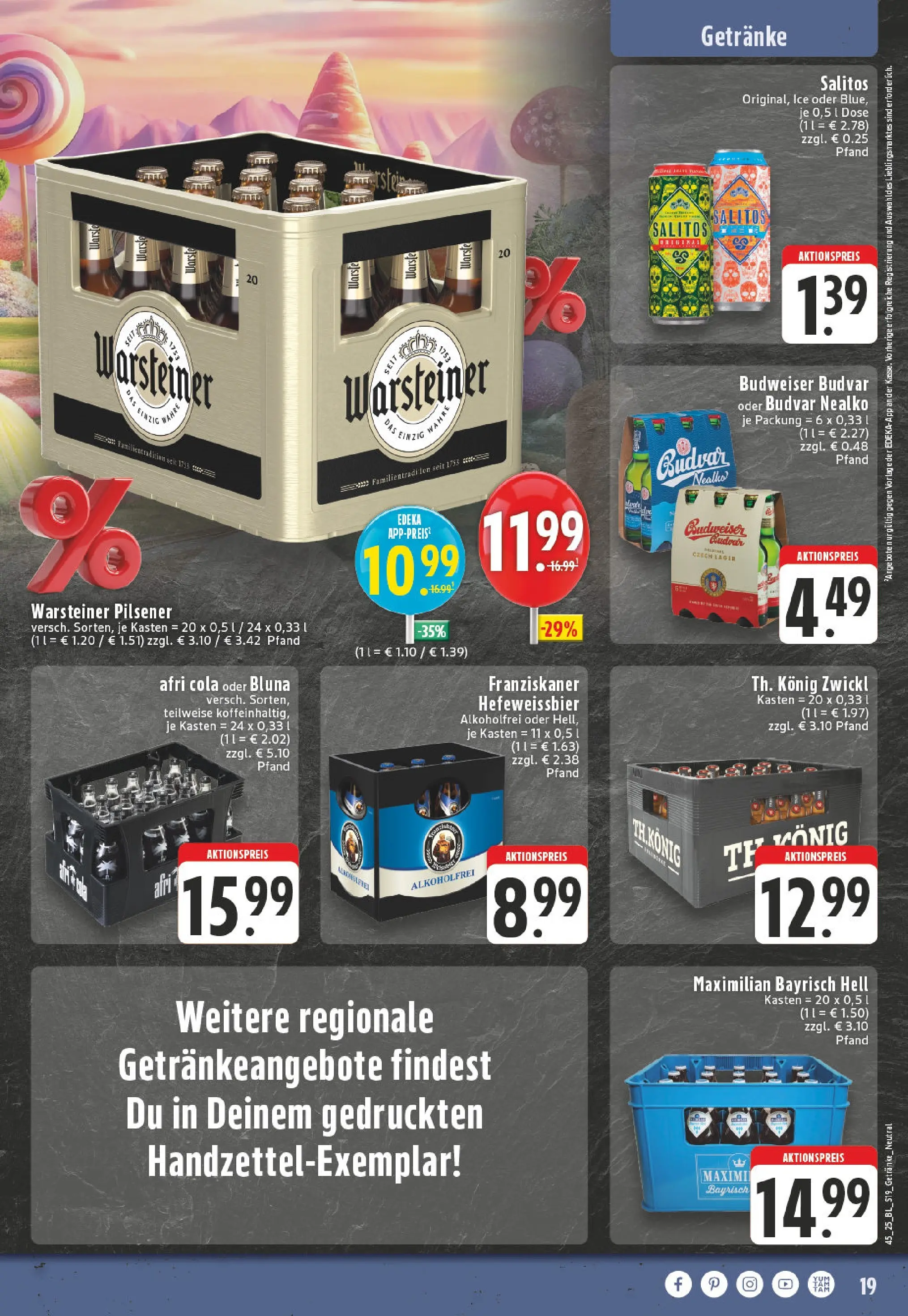 Edeka prospekt Winterberg-Zueschen	 (ab 03.11.2025) » Angebote Online | Seite: 19 | Produkte: Franziskaner, Cola, Warsteiner, Budweiser