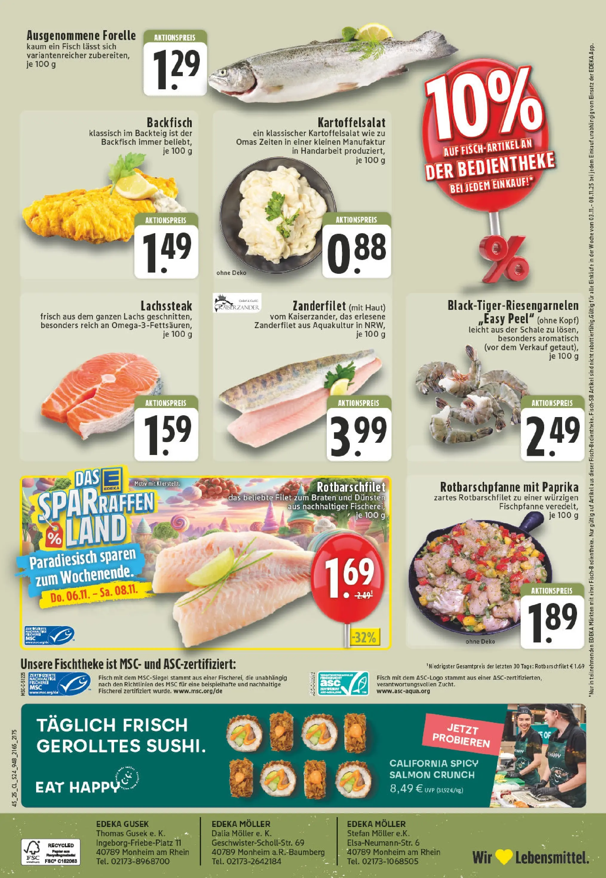 Edeka prospekt Monheim Am Rhein	 (ab 02.11.2025) » Angebote Online | Seite: 24 | Produkte: Fisch, Lachs, Paprika, Steak