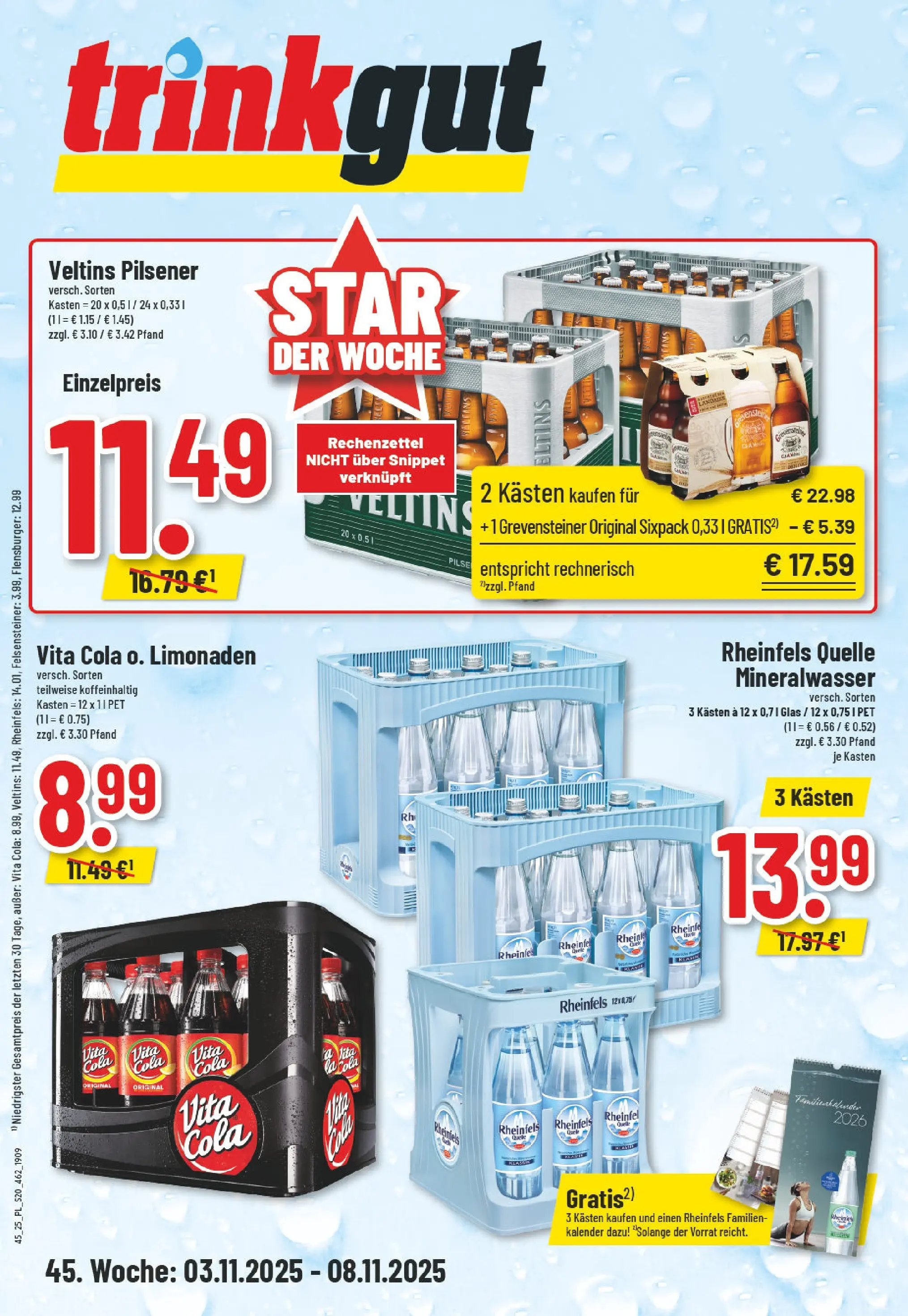 Edeka prospekt Moers-Rheinkamp	 (ab 02.11.2025) » Angebote Online | Seite: 20 | Produkte: Cola, Mineralwasser, Flensburger, Vita cola