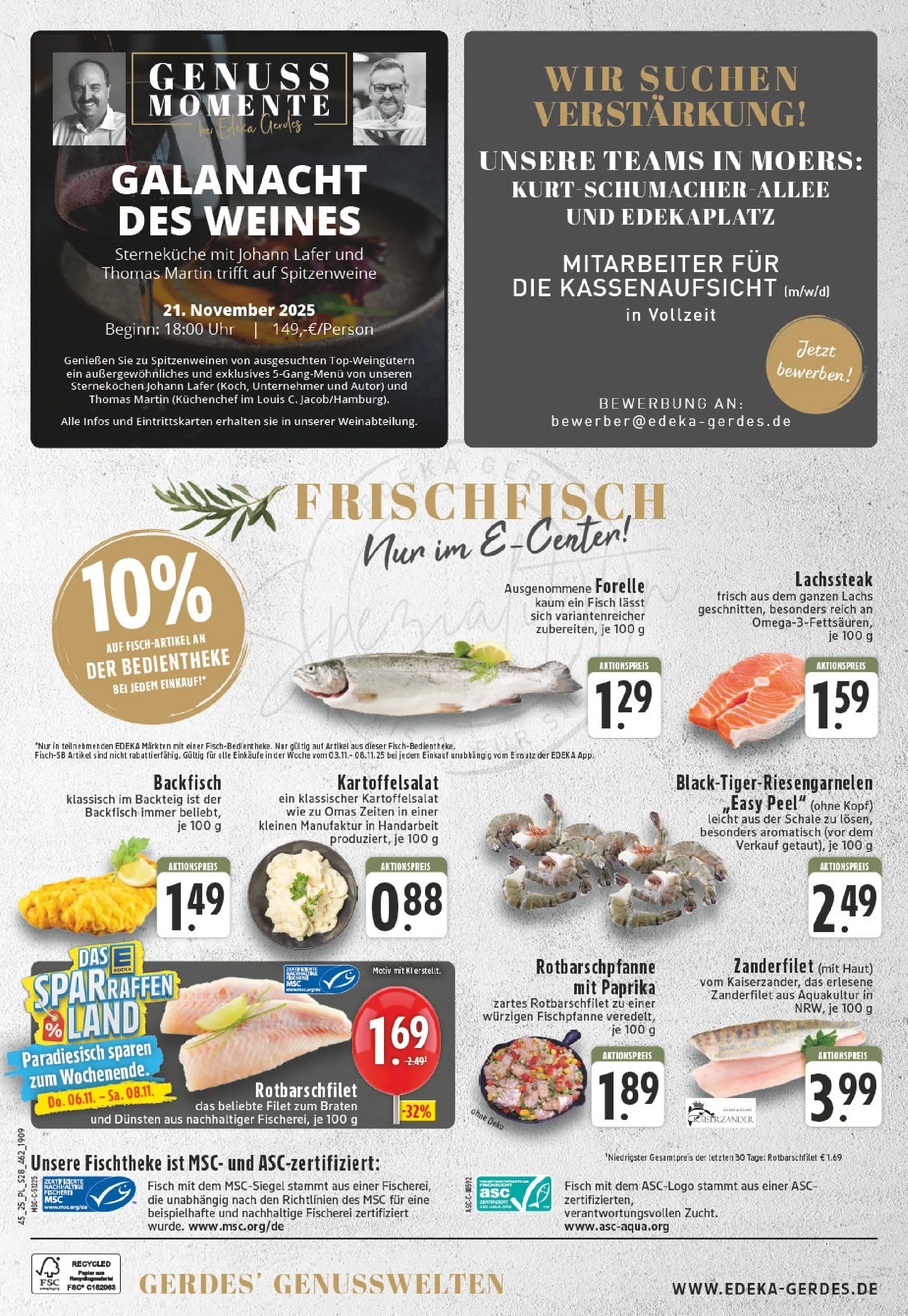 Edeka prospekt Moers-Rheinkamp	 (ab 02.11.2025) » Angebote Online | Seite: 28 | Produkte: Fisch, Lachs, Paprika, Uhr