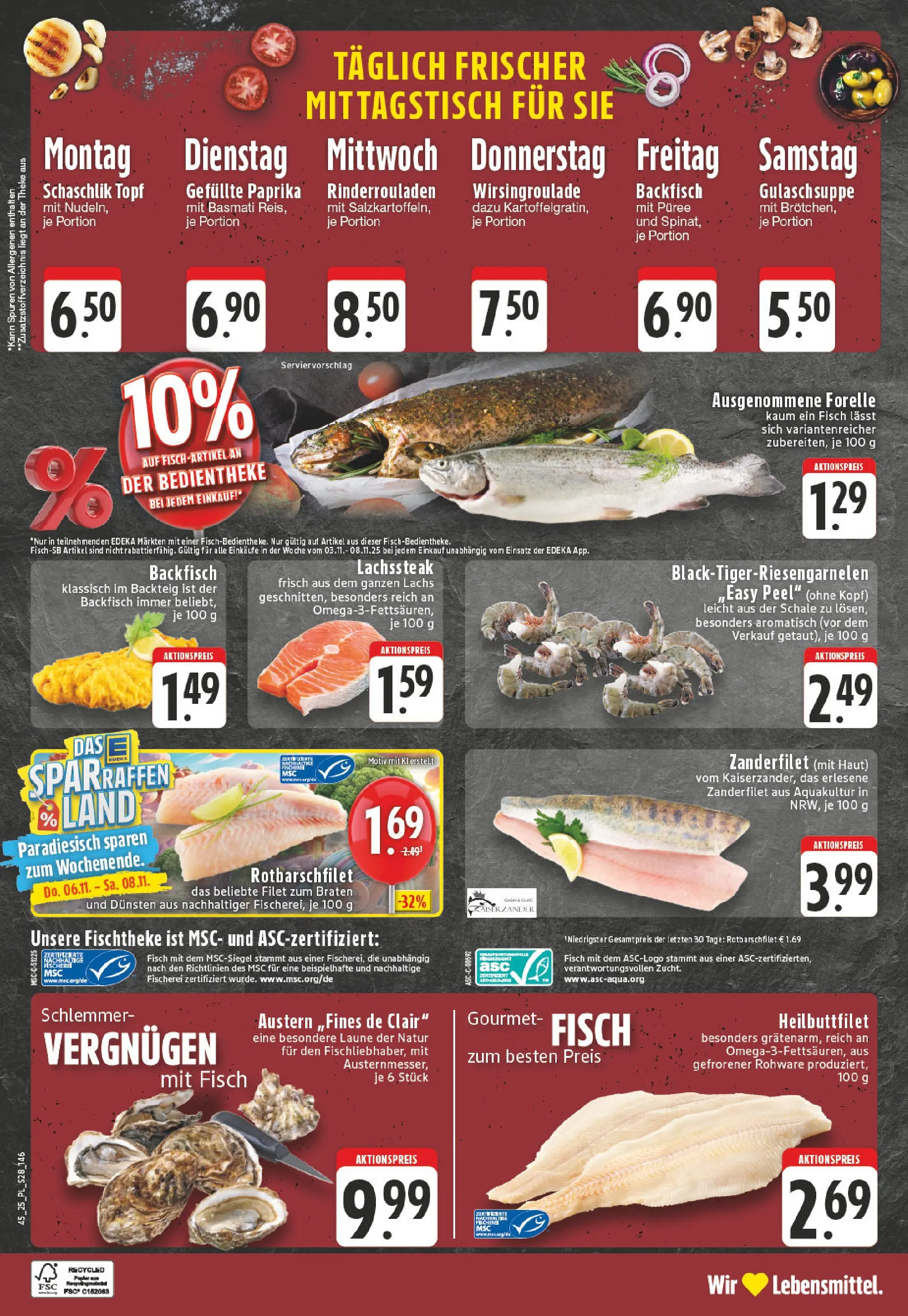 Edeka prospekt Dinslaken	 (ab 02.11.2025) » Angebote Online | Seite: 28 | Produkte: Rinderrouladen, Theke, Fisch, Paprika