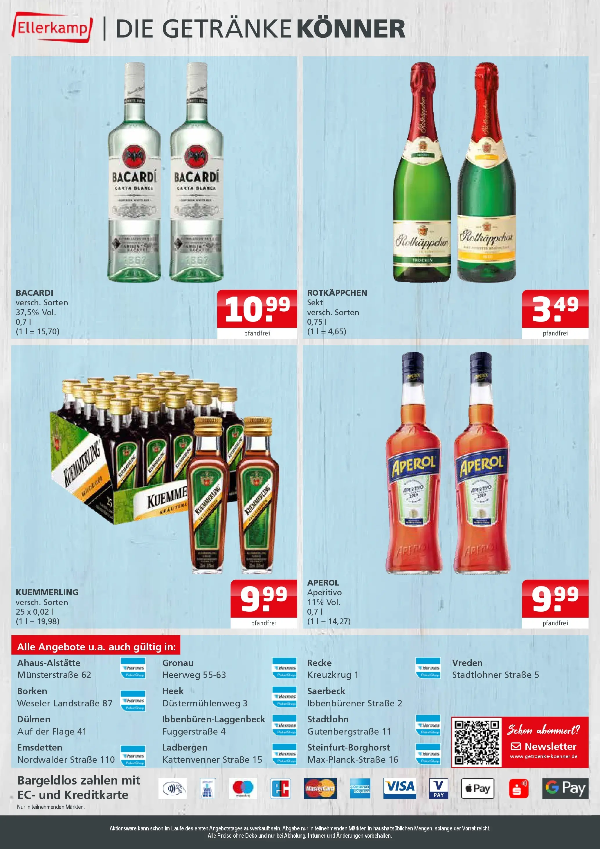 Entdecke - Getränke Ellerkamp: Getränkeangebote (ab 02.11.2025) zum Blättern | Seite: 4 | Produkte: Rotkappchen sekt, Sekt, Rotkäppchen, Aperol