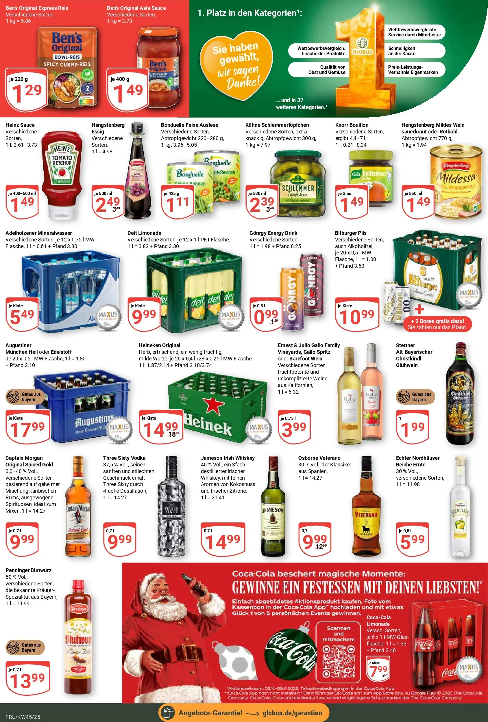 Globus prospekt Freilassing	 (ab 02.11.2025) » Angebote online | Seite: 4 | Produkte: Obst, Captain morgan, Vodka, Reis