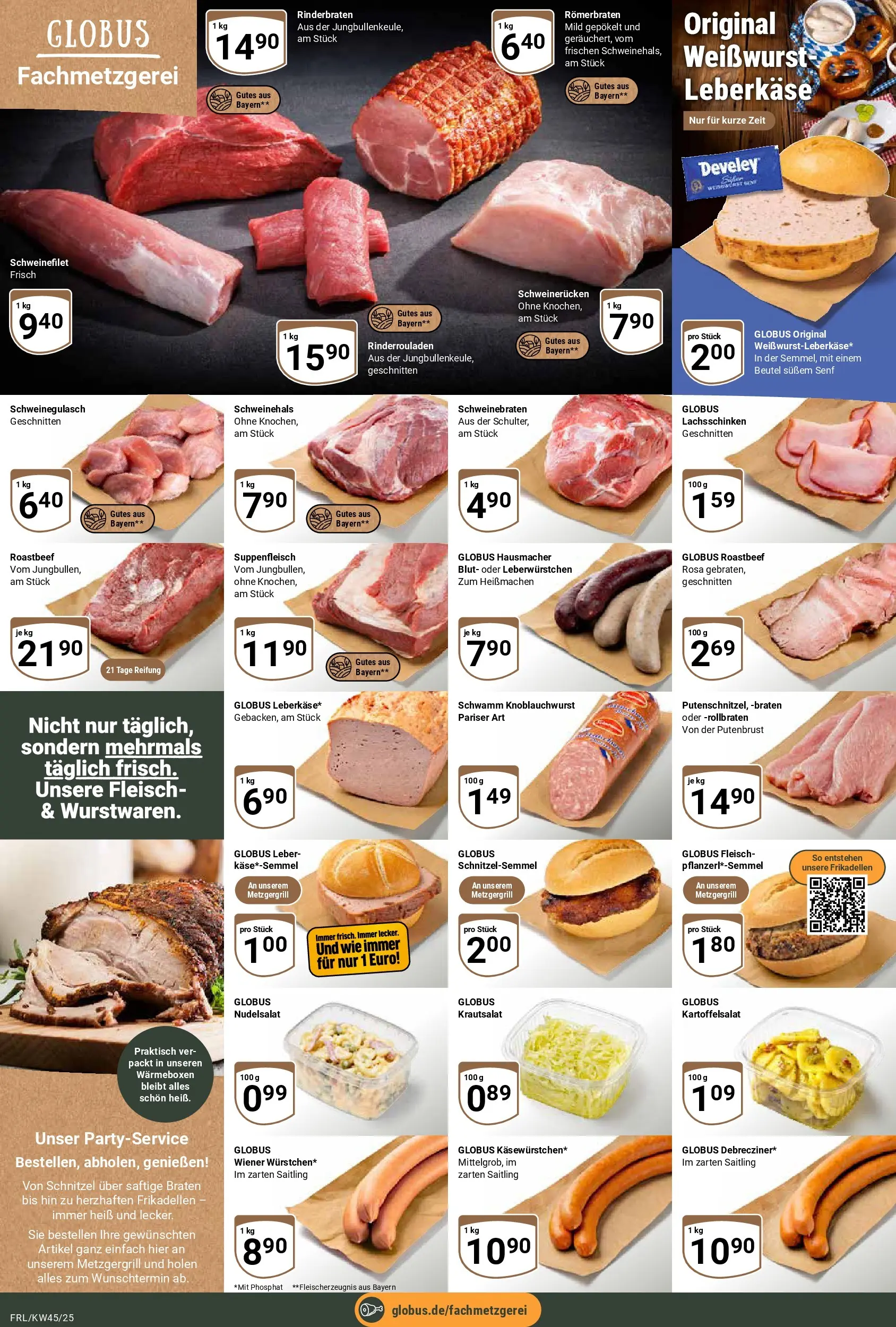 Globus prospekt Freilassing	 (ab 02.11.2025) » Angebote online | Seite: 8 | Produkte: Rinderbraten, Käse, Schnitzel, Roastbeef