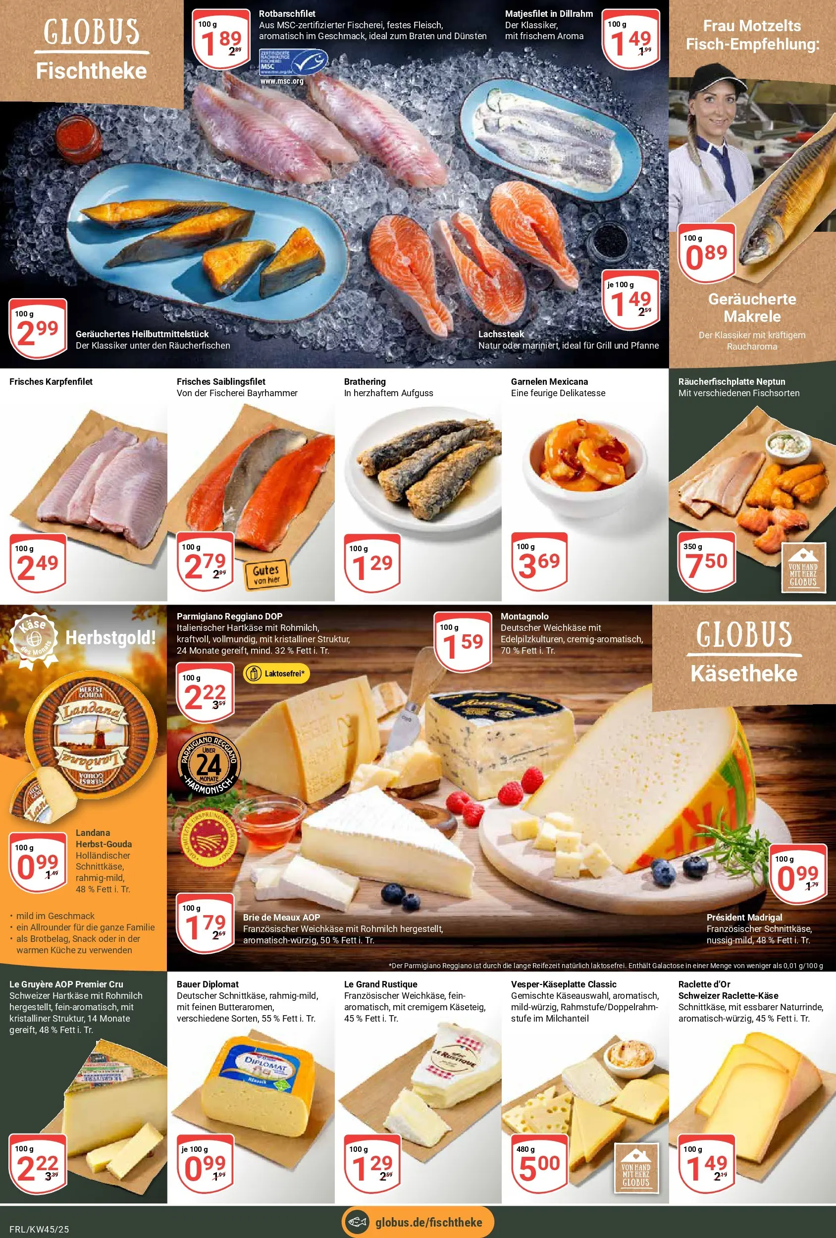 Globus prospekt Freilassing	 (ab 02.11.2025) » Angebote online | Seite: 9 | Produkte: Käse, Küche, Garnelen, Raclette