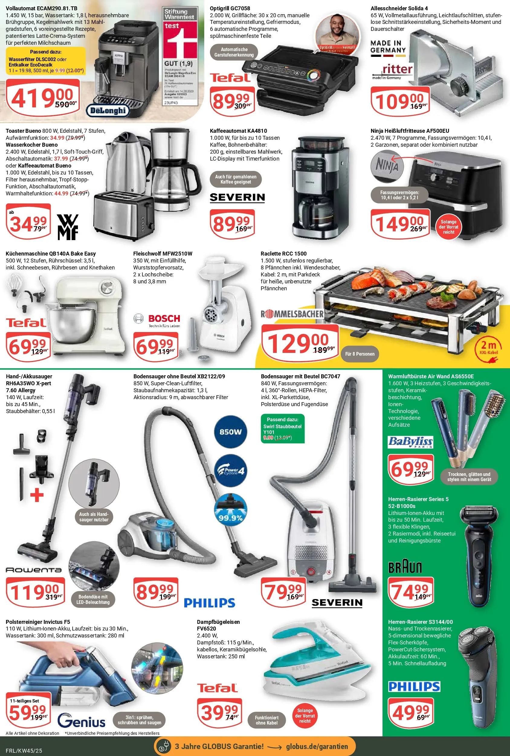 Globus prospekt Freilassing	 (ab 02.11.2025) » Angebote online | Seite: 23 | Produkte: Philips, Wasserkocher, Rührbesen, Kaffee