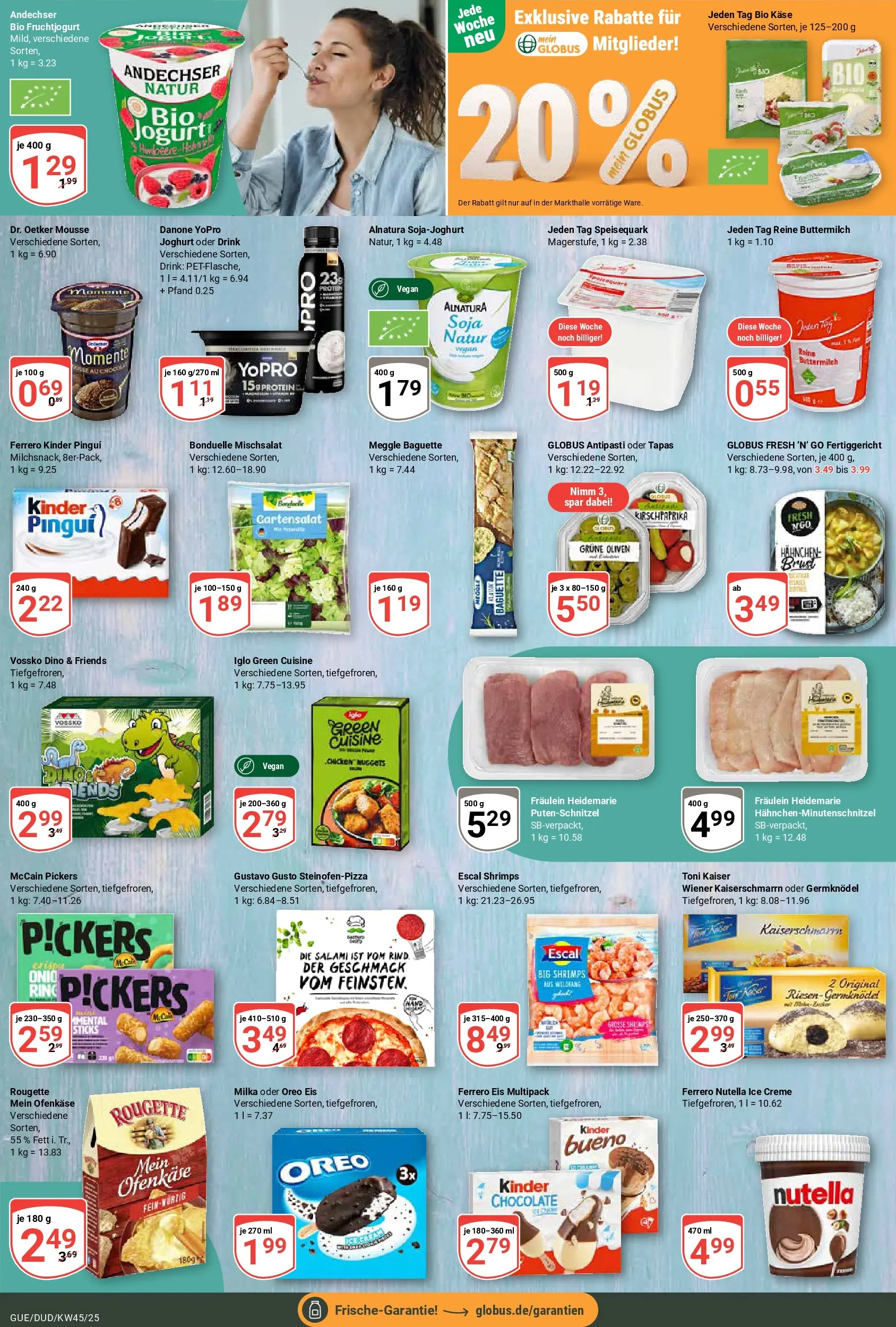 Globus prospekt Saarbrücken-Güdingen	 (ab 02.11.2025) » Angebote online | Seite: 13 | Produkte: Baguette, Creme, Putenschnitzel, Speisequark