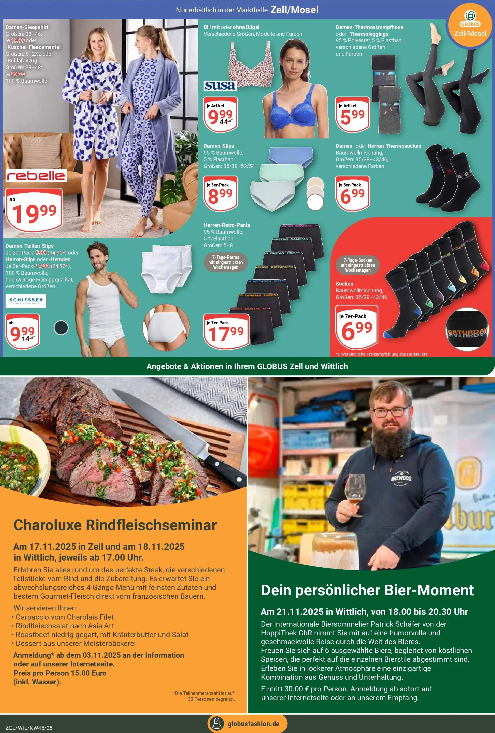 Globus prospekt Zell/mosel	 (ab 02.11.2025) » Angebote online | Seite: 26 | Produkte: Kräuterbutter, Roastbeef, BH, Uhr