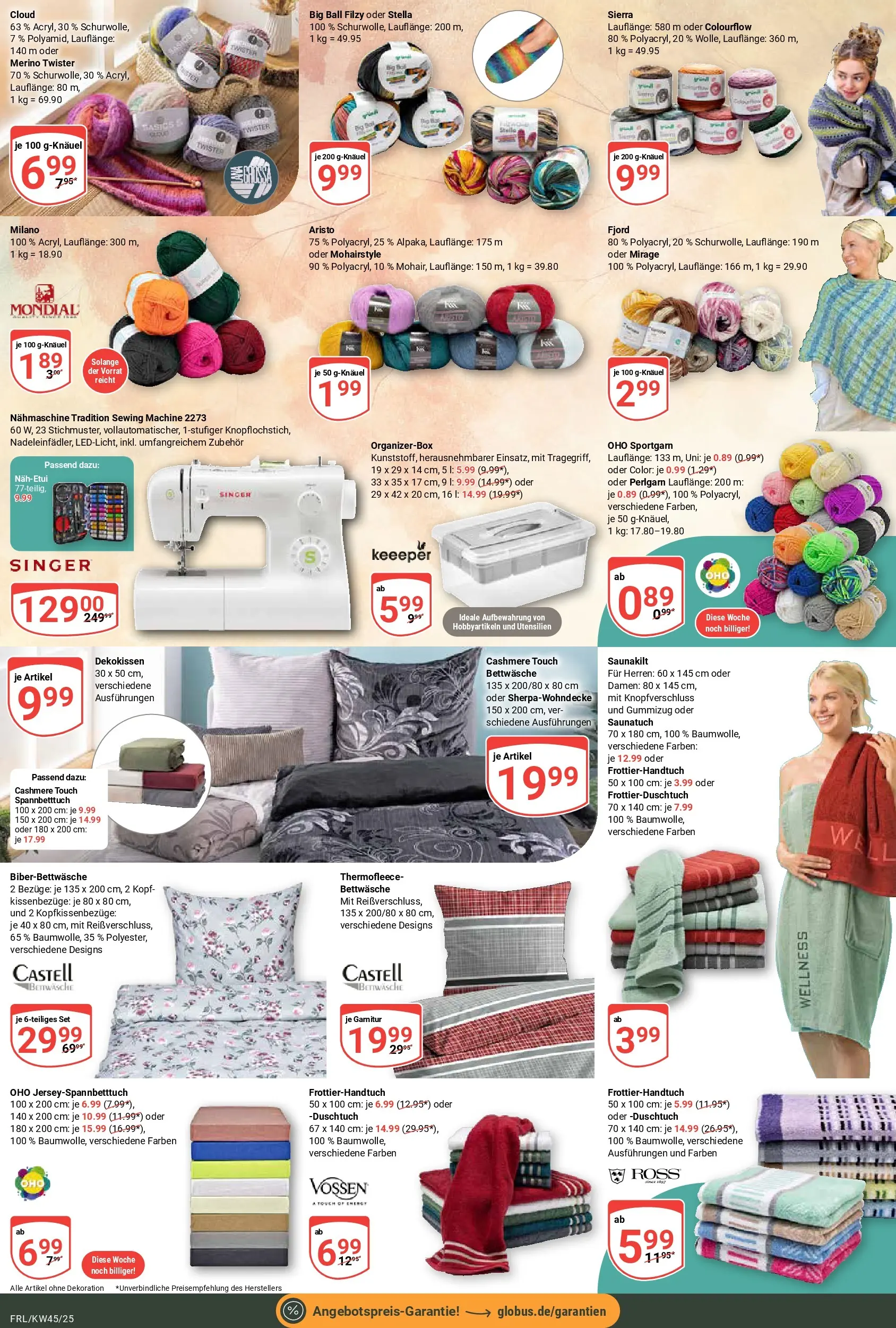 Globus prospekt Freilassing	 (ab 02.11.2025) » Angebote online | Seite: 27 | Produkte: Nähmaschine, Bettwäsche