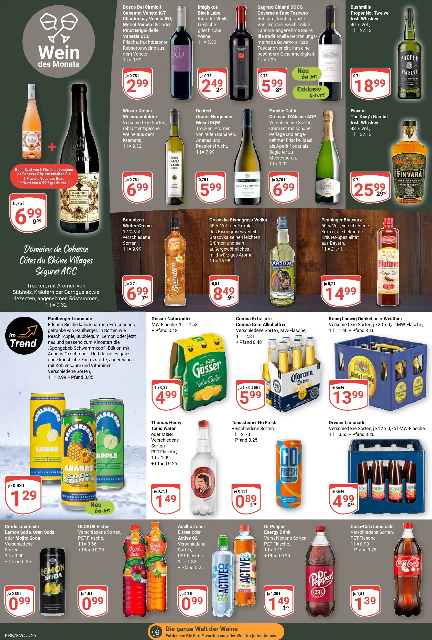 Globus prospekt Koblenz-Bubenheim	 (ab 02.11.2025) » Angebote online | Seite: 15 | Produkte: Cola, Adelholzener, Ananas, Whiskey