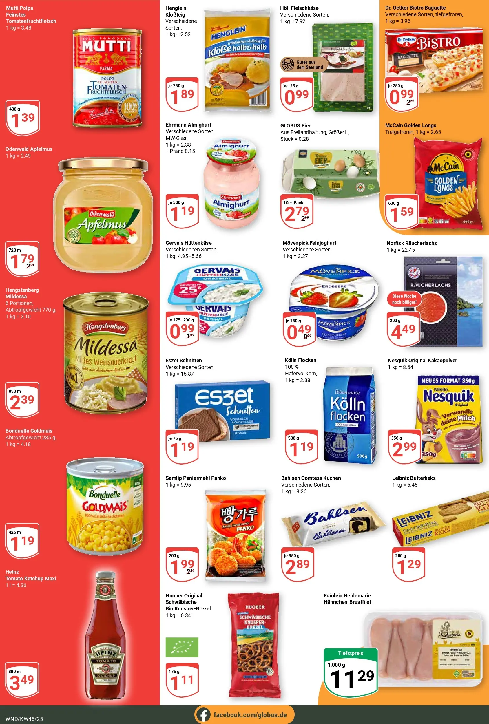 Globus prospekt St. Wendel	 (ab 02.11.2025) » Angebote online | Seite: 3 | Produkte: Schokolade, McCain, Ketchup, Flocken