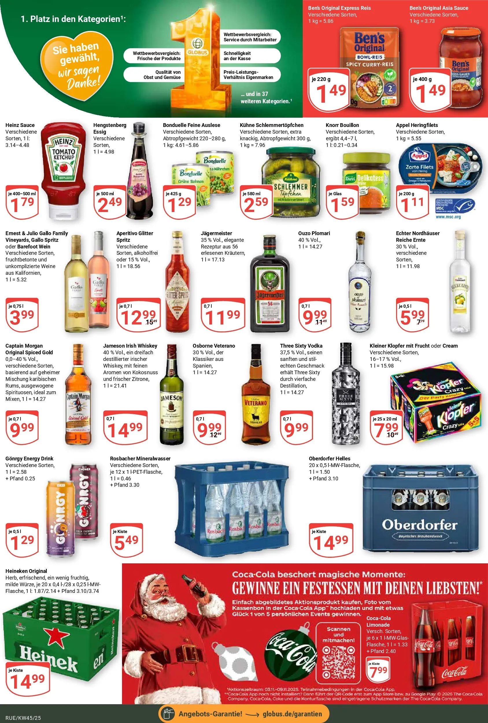 Globus prospekt Rüsselsheim	 (ab 02.11.2025) » Angebote online | Seite: 4 | Produkte: Knorr, Jägermeister, Gemüse, Ouzo plomari