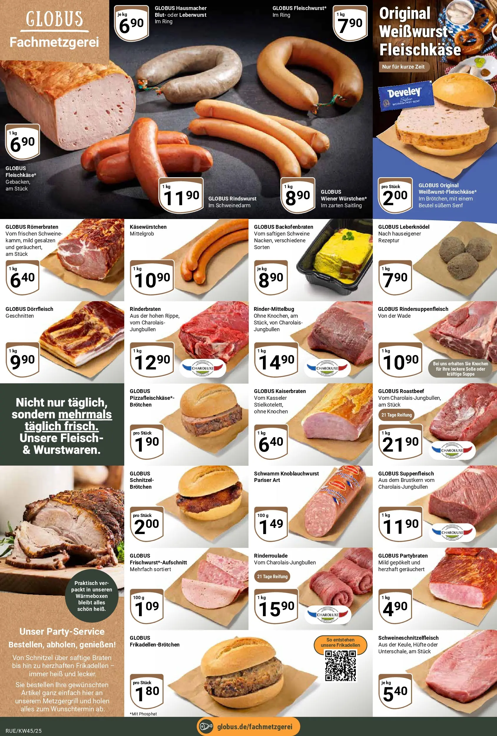 Globus prospekt Rüsselsheim	 (ab 02.11.2025) » Angebote online | Seite: 8 | Produkte: Weißwurst, Roastbeef, Soße, Suppenfleisch