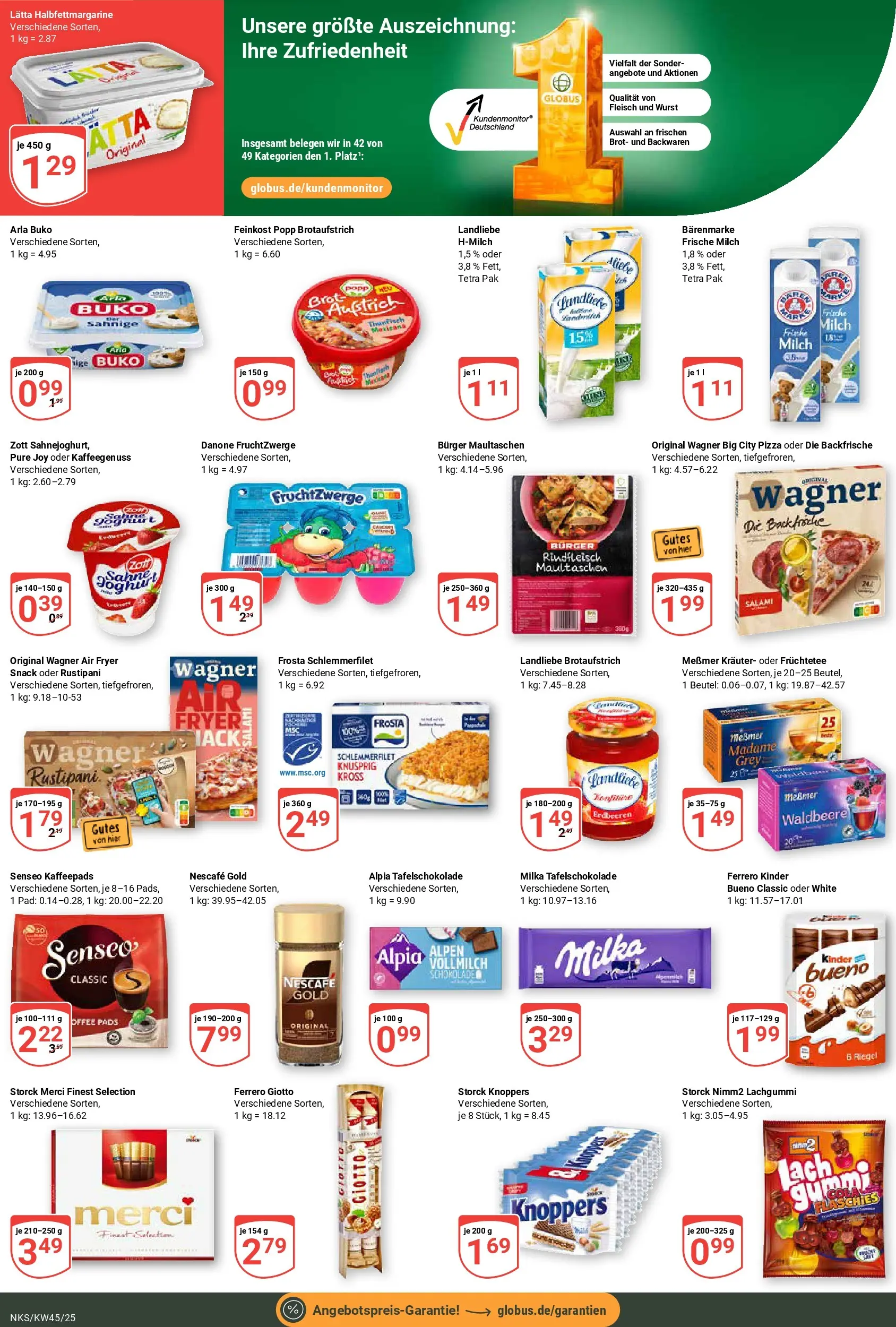 Globus prospekt Neunkirchen	 (ab 02.11.2025) » Angebote online | Seite: 2 | Produkte: Fruchtzwerge, Messmer, Milka, Frosta