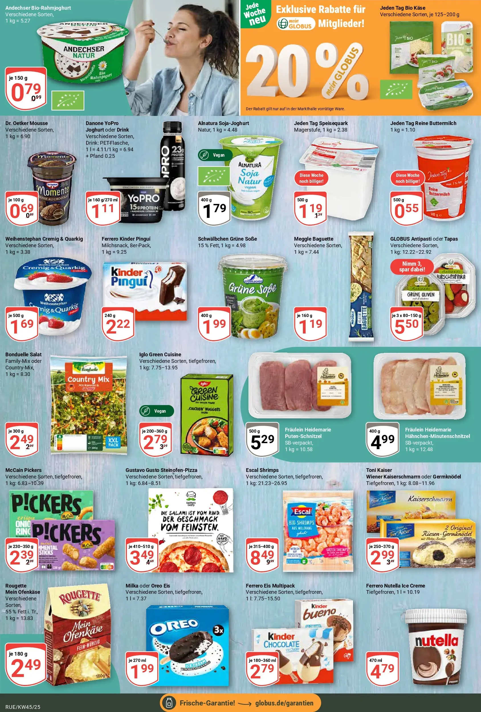 Globus prospekt Rüsselsheim	 (ab 02.11.2025) » Angebote online | Seite: 11 | Produkte: Gustavo gusto, Milka, Eis, Salat