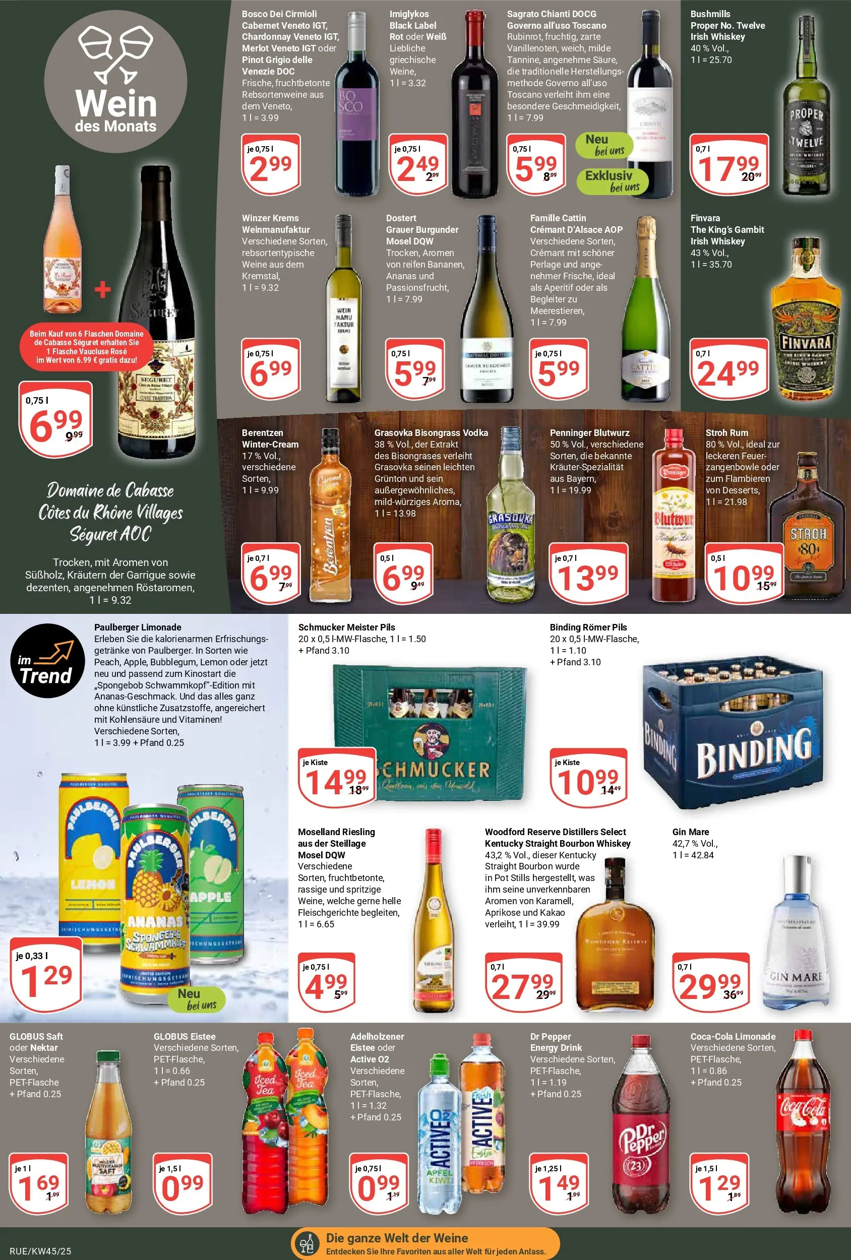 Globus prospekt Rüsselsheim	 (ab 02.11.2025) » Angebote online | Seite: 17 | Produkte: Coca cola, Cola, Gin, Berentzen