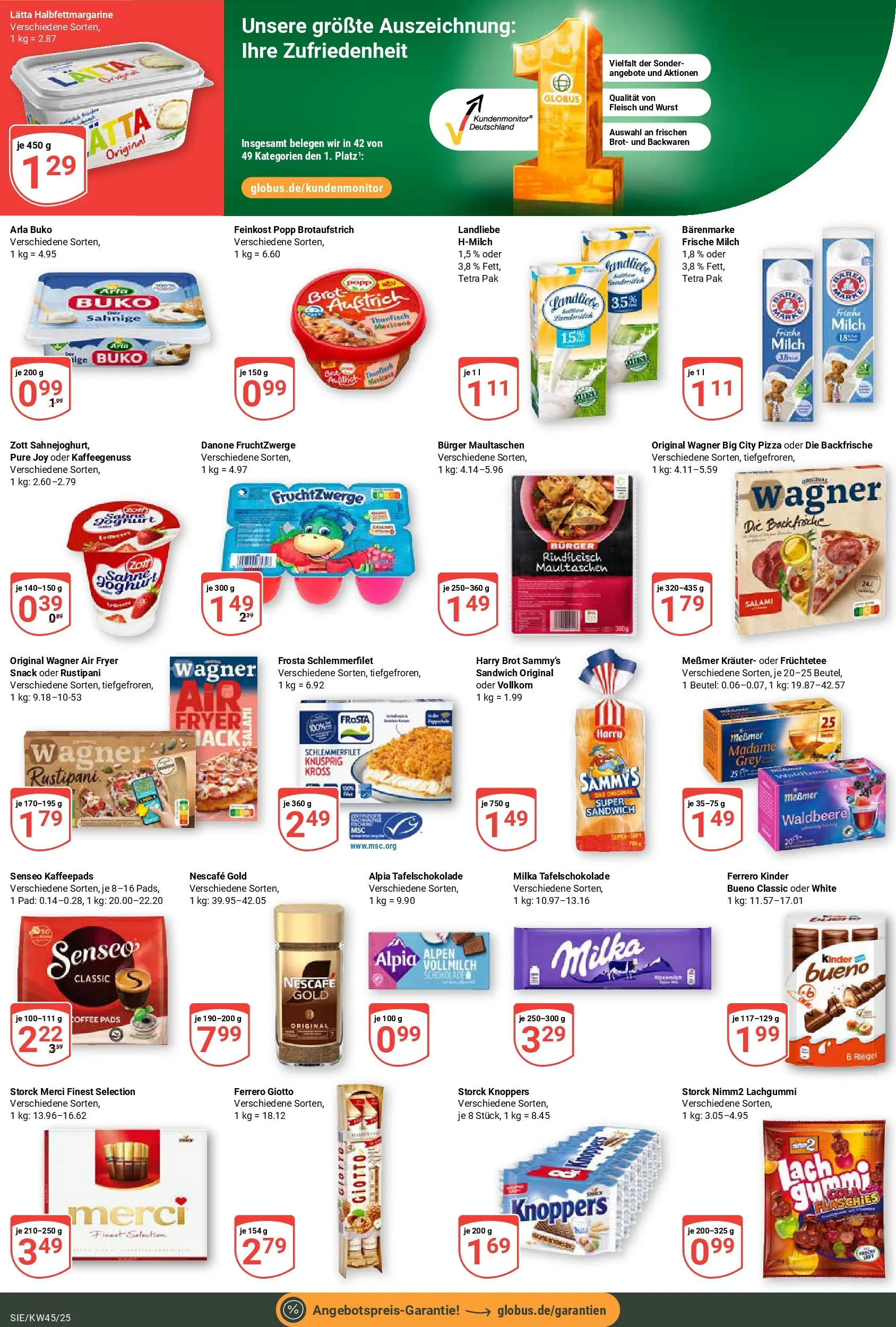Globus prospekt Siegen	 (ab 02.11.2025) » Angebote online | Seite: 5 | Produkte: Fruchtzwerge, Senseo kaffeepads, Knoppers, Salami