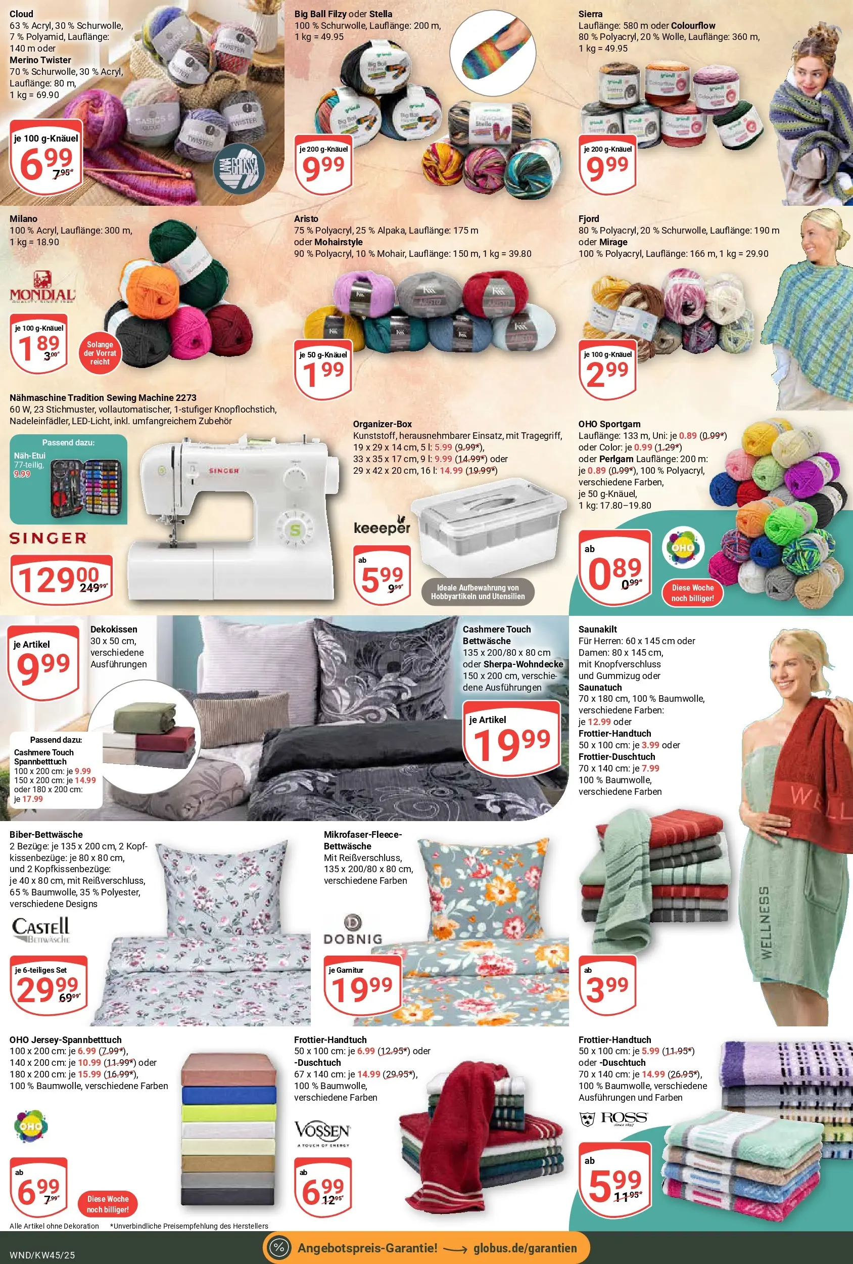 Globus prospekt St. Wendel	 (ab 02.11.2025) » Angebote online | Seite: 32 | Produkte: Nähmaschine, Bettwäsche