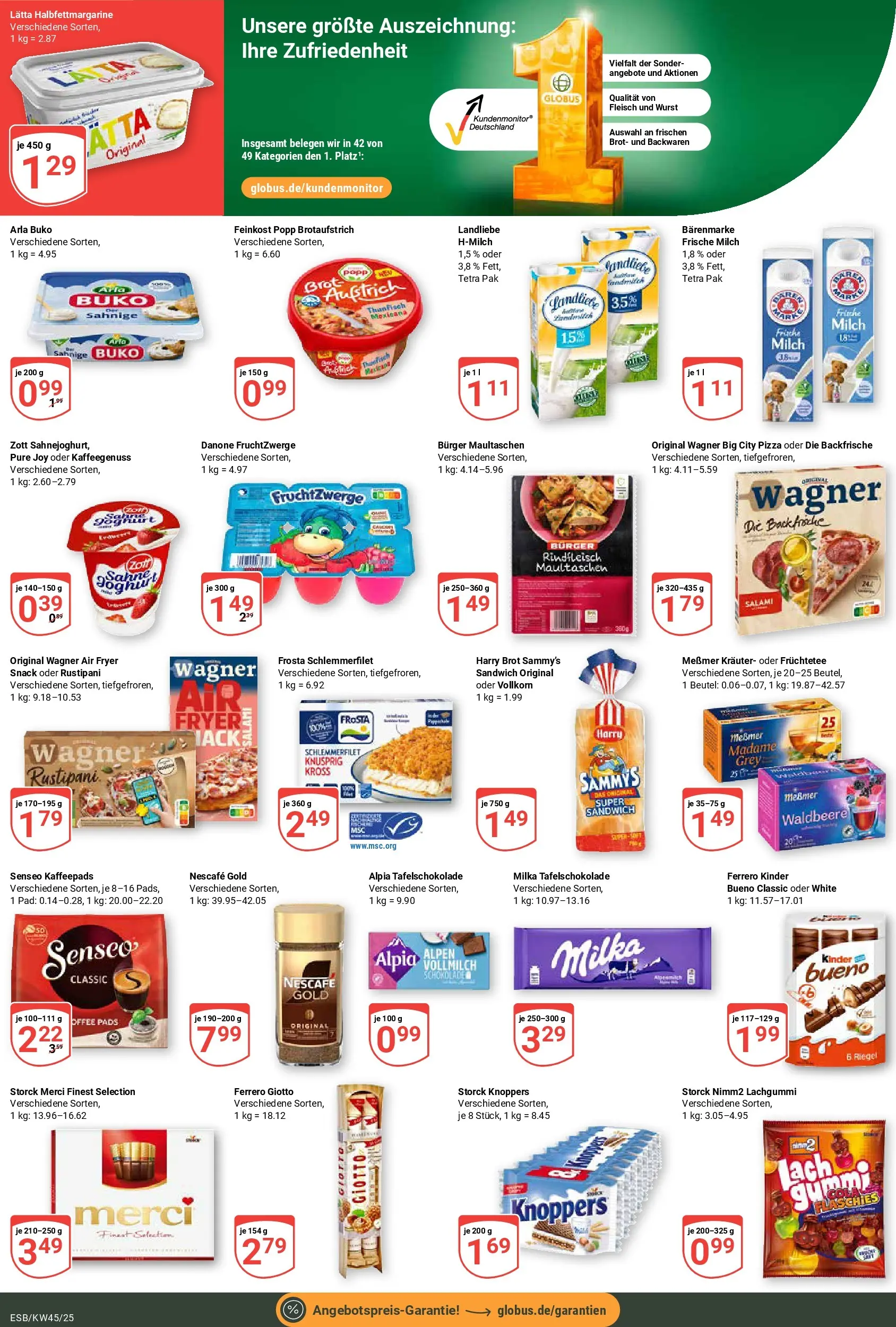 Globus prospekt Eschborn	 (ab 02.11.2025) » Angebote online | Seite: 4 | Produkte: Kaffeepads, Milka, Pizza, Fleisch