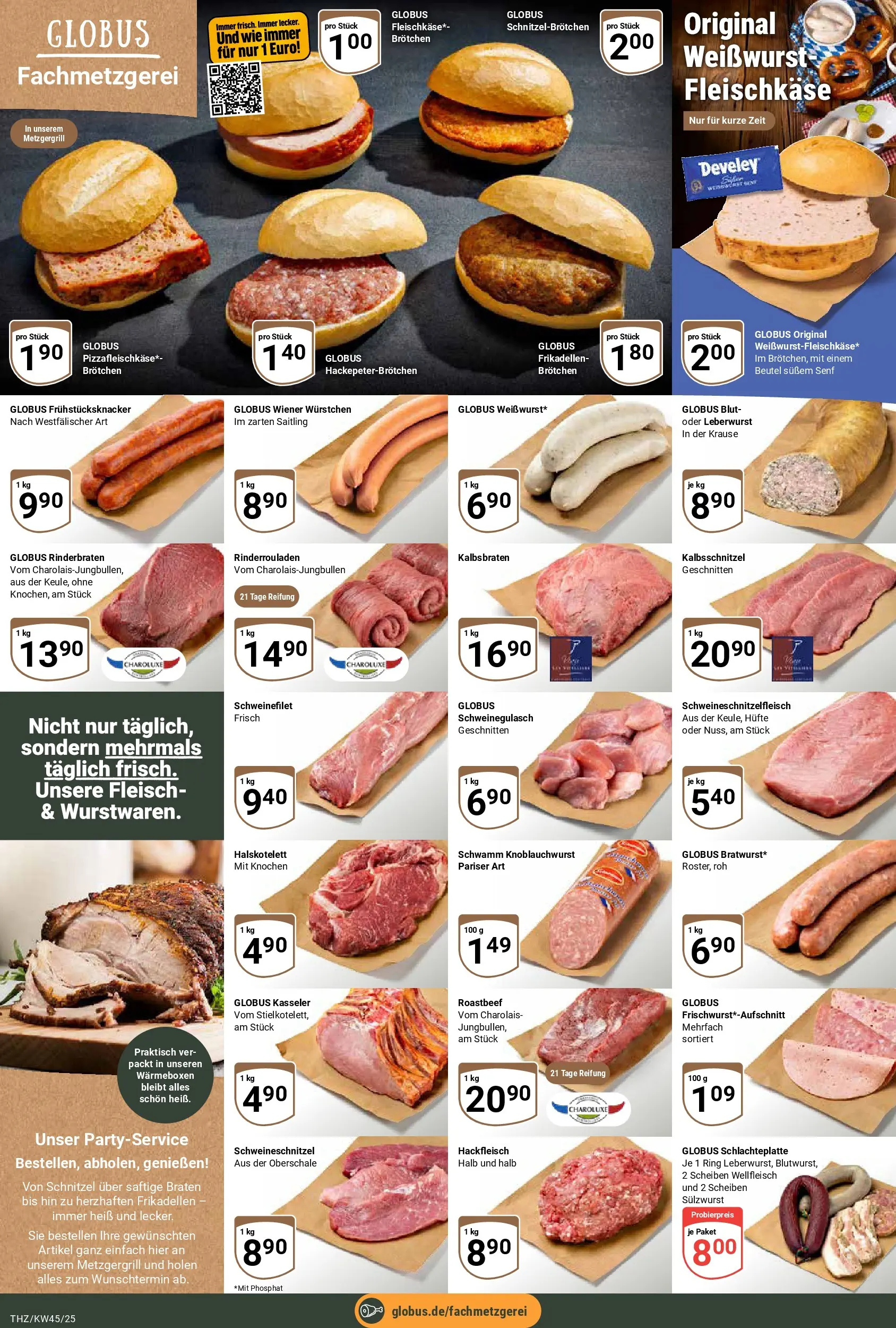 Globus prospekt Zeitz	 (ab 02.11.2025) » Angebote online | Seite: 7 | Produkte: Schweinegulasch, Weißwurst, Schnitzel, Schweinefilet