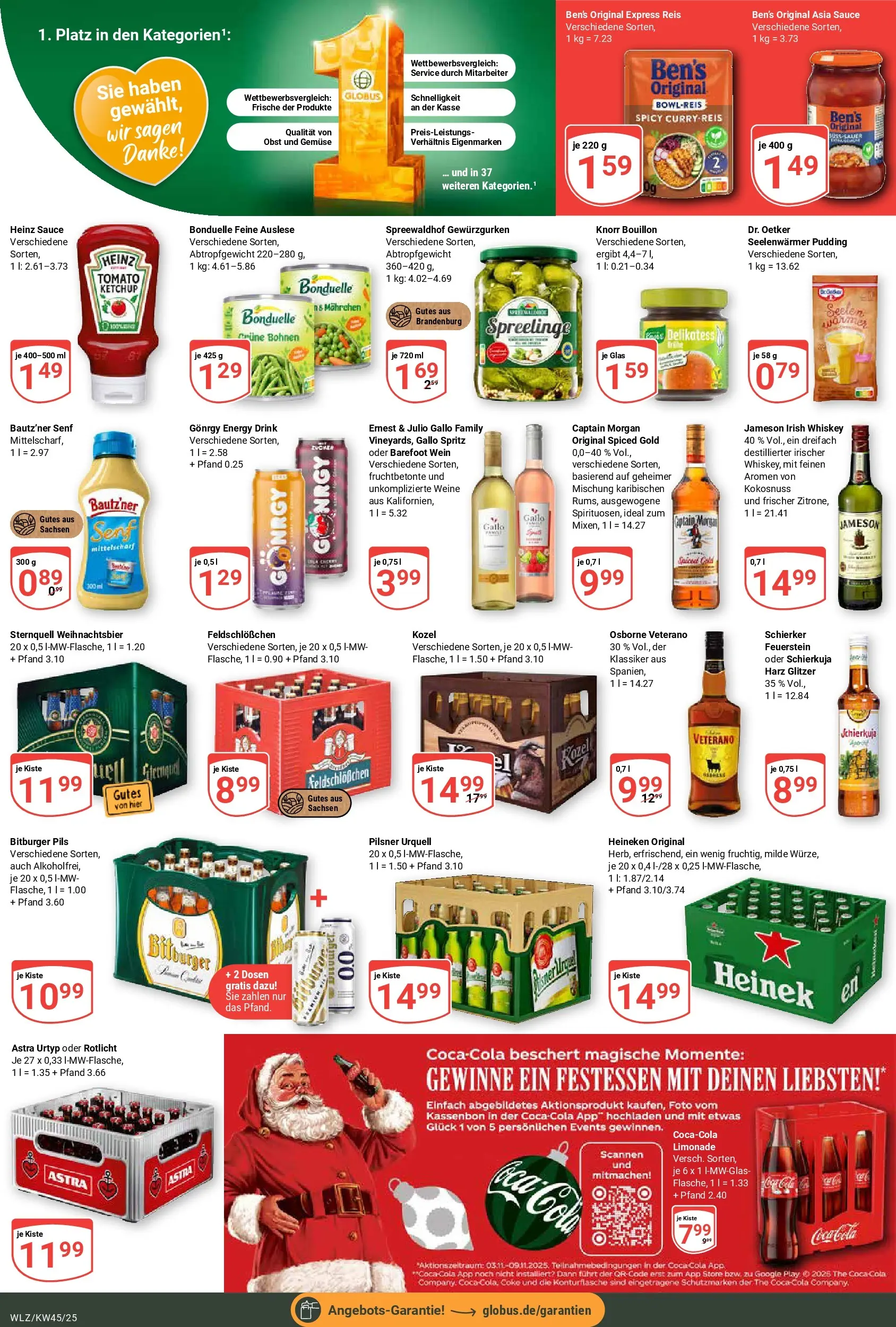 Globus prospekt Weischlitz	 (ab 02.11.2025) » Angebote online | Seite: 3 | Produkte: Coca cola, Osborne, Limonade, Knorr