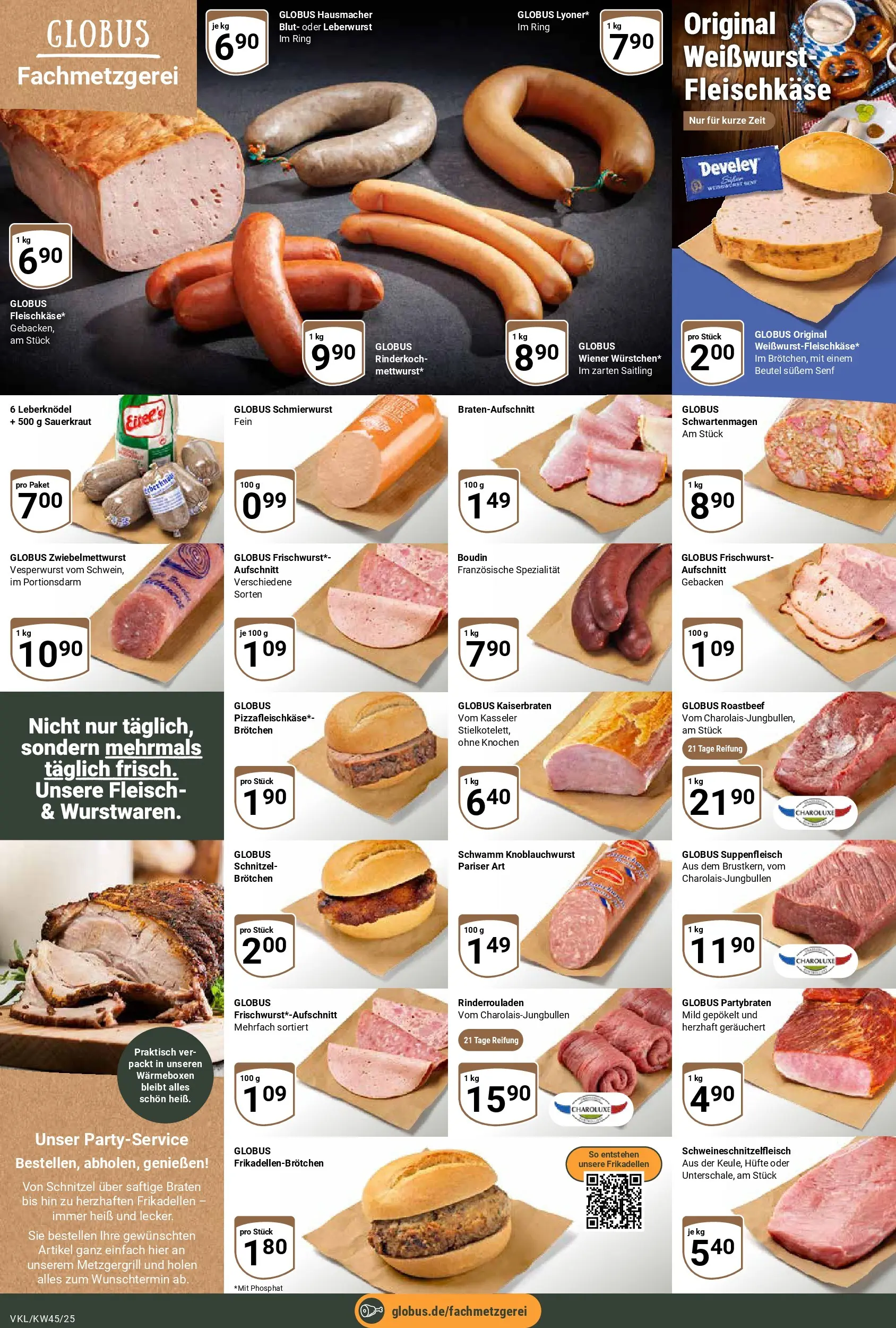 Globus prospekt Völklingen	 (ab 02.11.2025) » Angebote online | Seite: 11 | Produkte: Weißwurst, Schnitzel, Roastbeef, Suppenfleisch