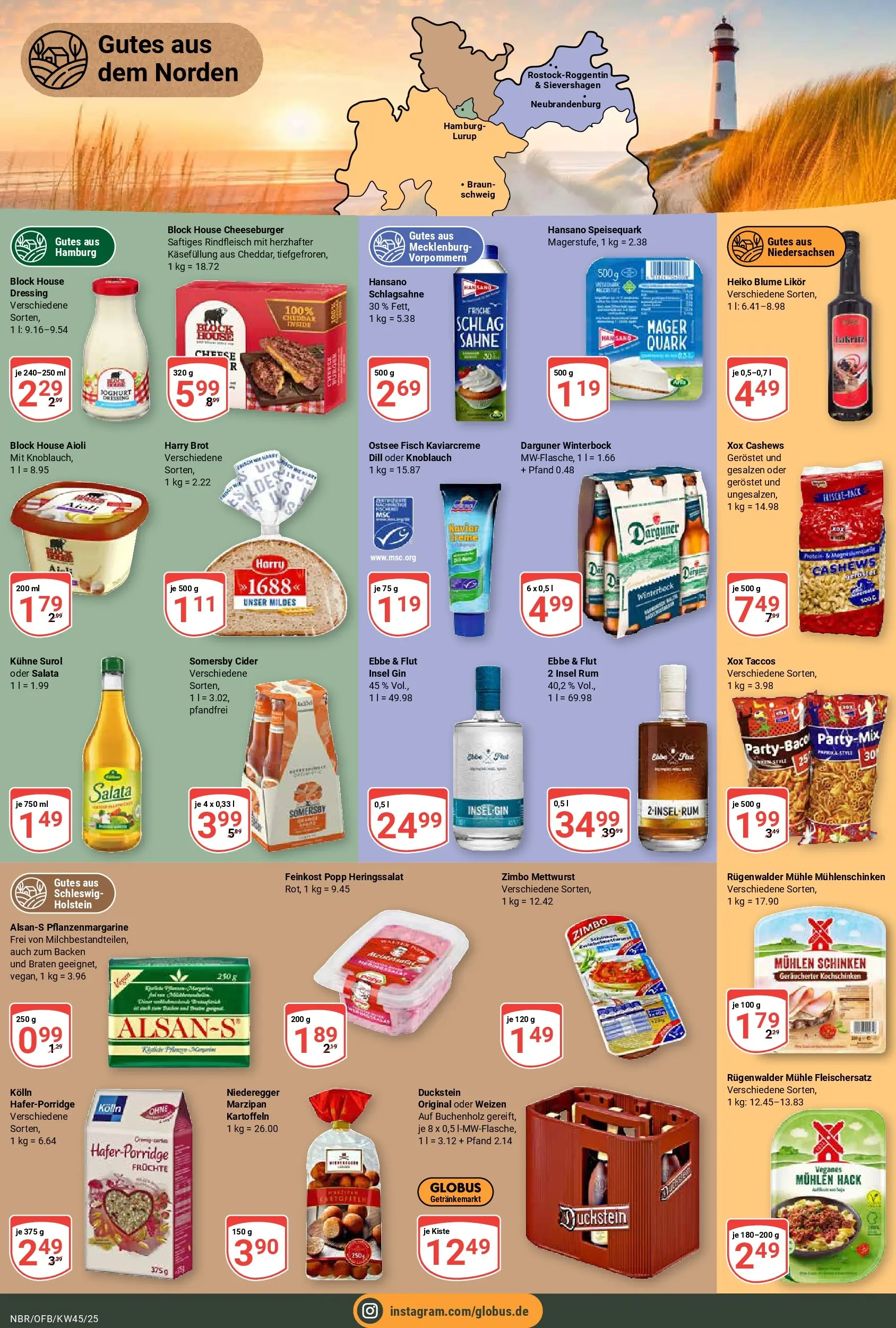 Globus prospekt Neubrandenburg	 (ab 02.11.2025) » Angebote online | Seite: 9 | Produkte: Mühle, Quark, Likör, Rindfleisch