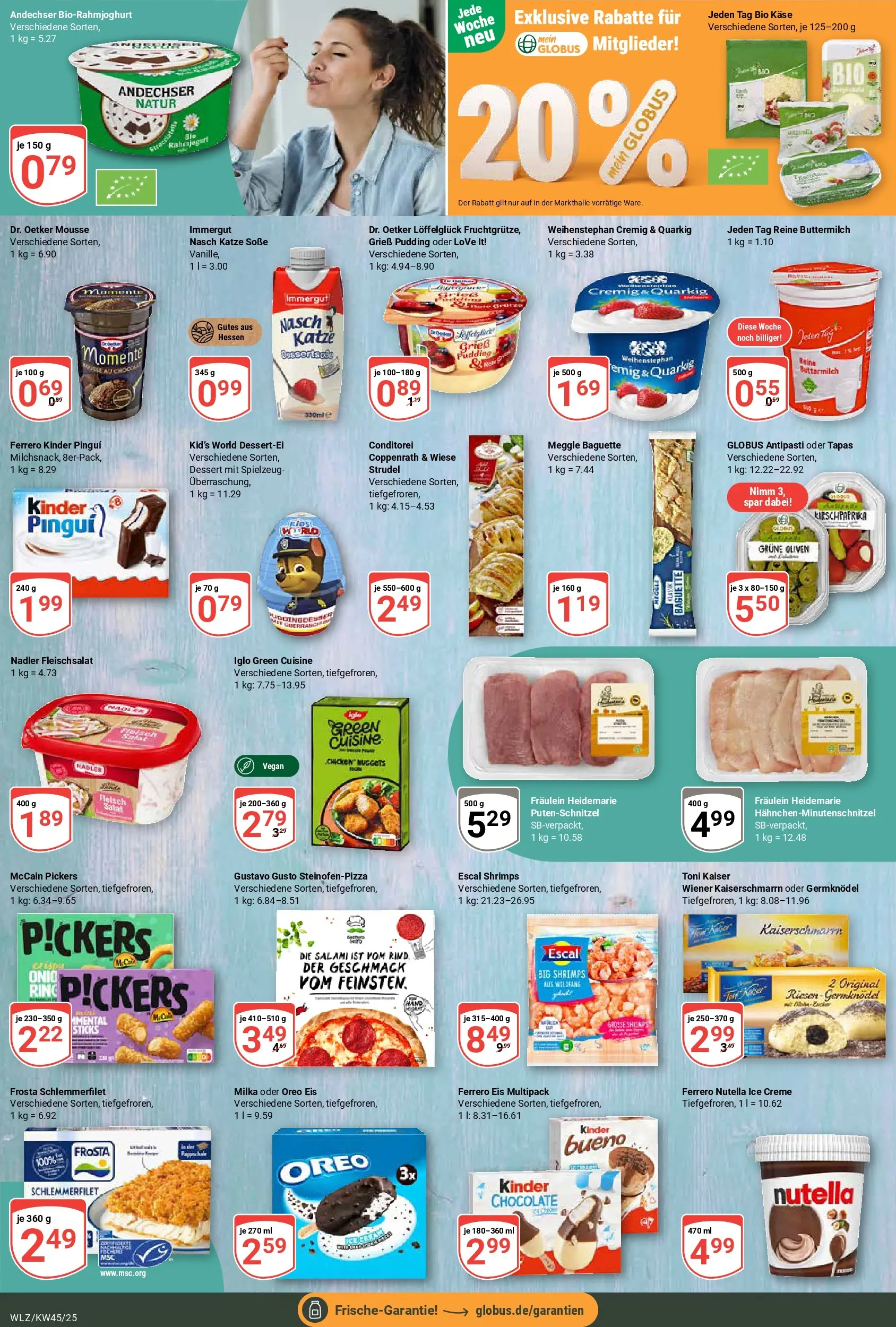 Globus prospekt Weischlitz	 (ab 02.11.2025) » Angebote online | Seite: 9 | Produkte: Buttermilch, Käse, Pudding, Eis