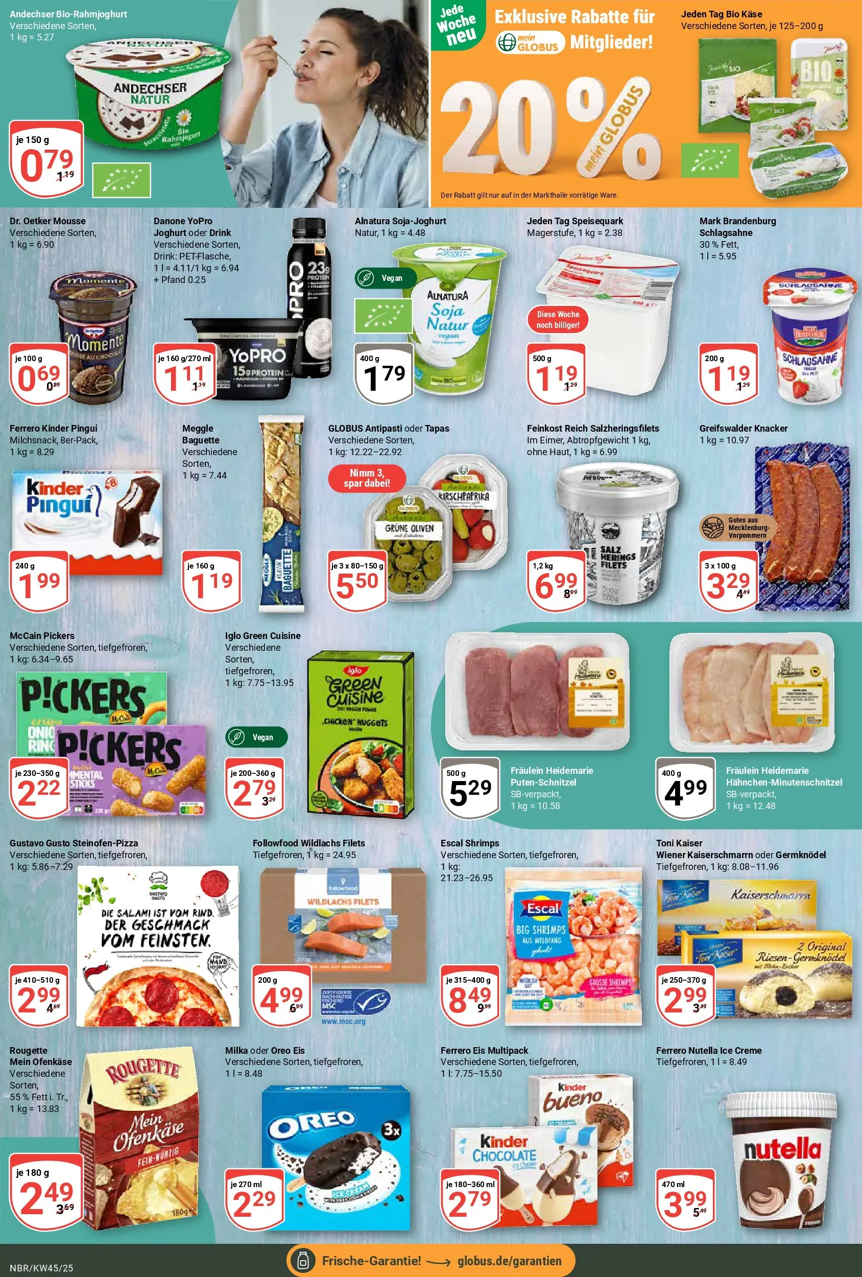Globus prospekt Neubrandenburg	 (ab 02.11.2025) » Angebote online | Seite: 10 | Produkte: Schlagsahne, Käse, McCain, Milka