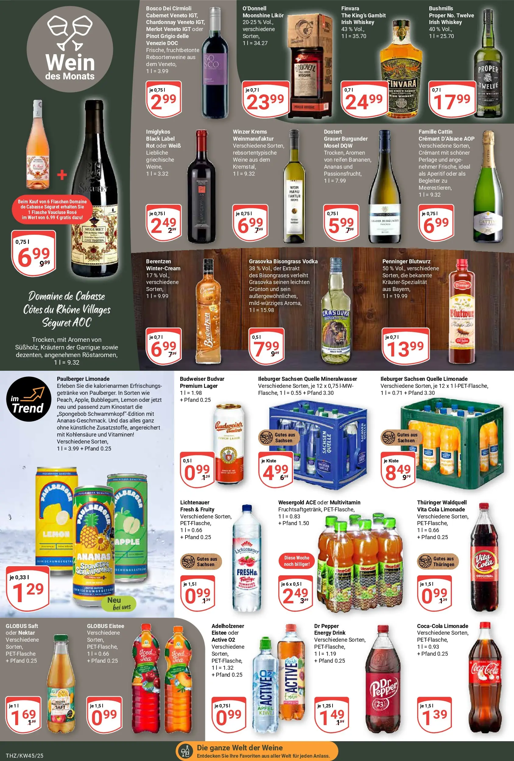 Globus prospekt Zeitz	 (ab 02.11.2025) » Angebote online | Seite: 15 | Produkte: Coca cola, Limonade, Mineralwasser, Vita cola