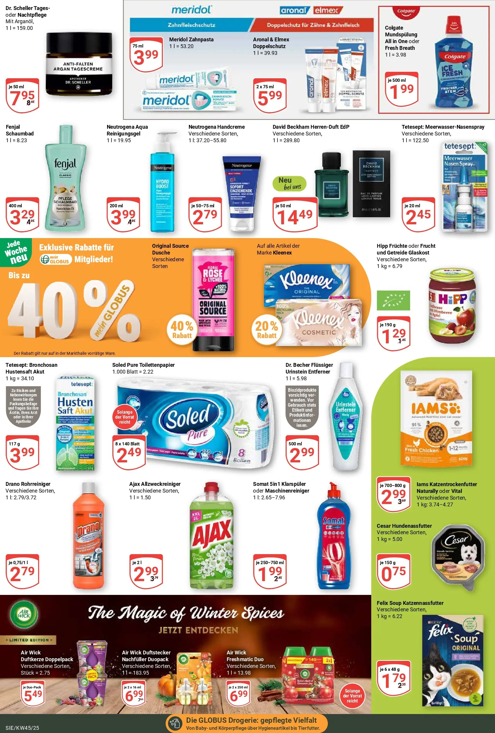 Globus prospekt Siegen	 (ab 02.11.2025) » Angebote online | Seite: 22 | Produkte: Dusche, Handcreme, Klarspüler, Saft
