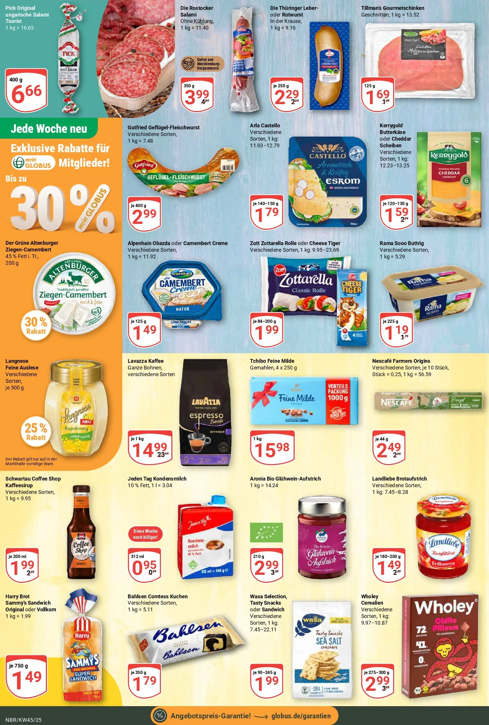 Globus prospekt Neubrandenburg	 (ab 02.11.2025) » Angebote online | Seite: 14 | Produkte: Langnese, Rama, Salami, Kuchen