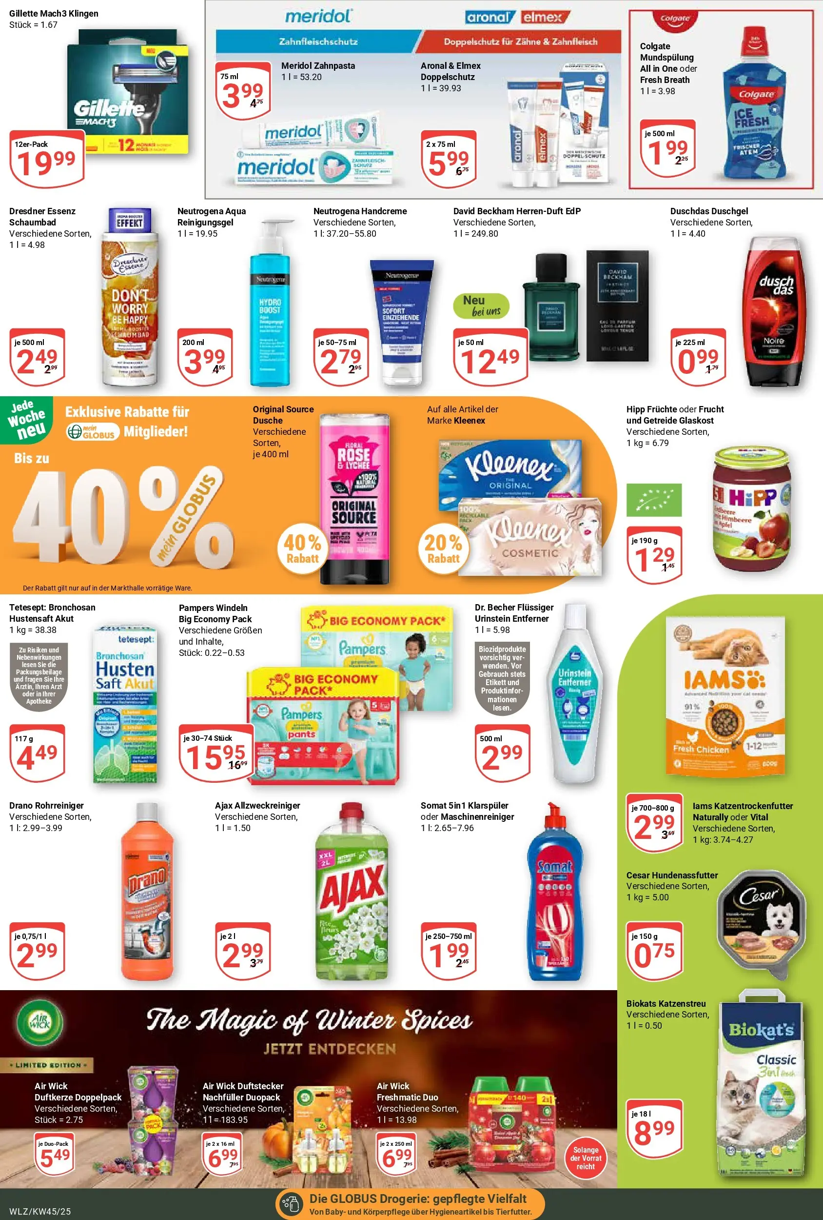 Globus prospekt Weischlitz	 (ab 02.11.2025) » Angebote online | Seite: 17 | Produkte: Pampers, Duschgel, Saft, Getreide
