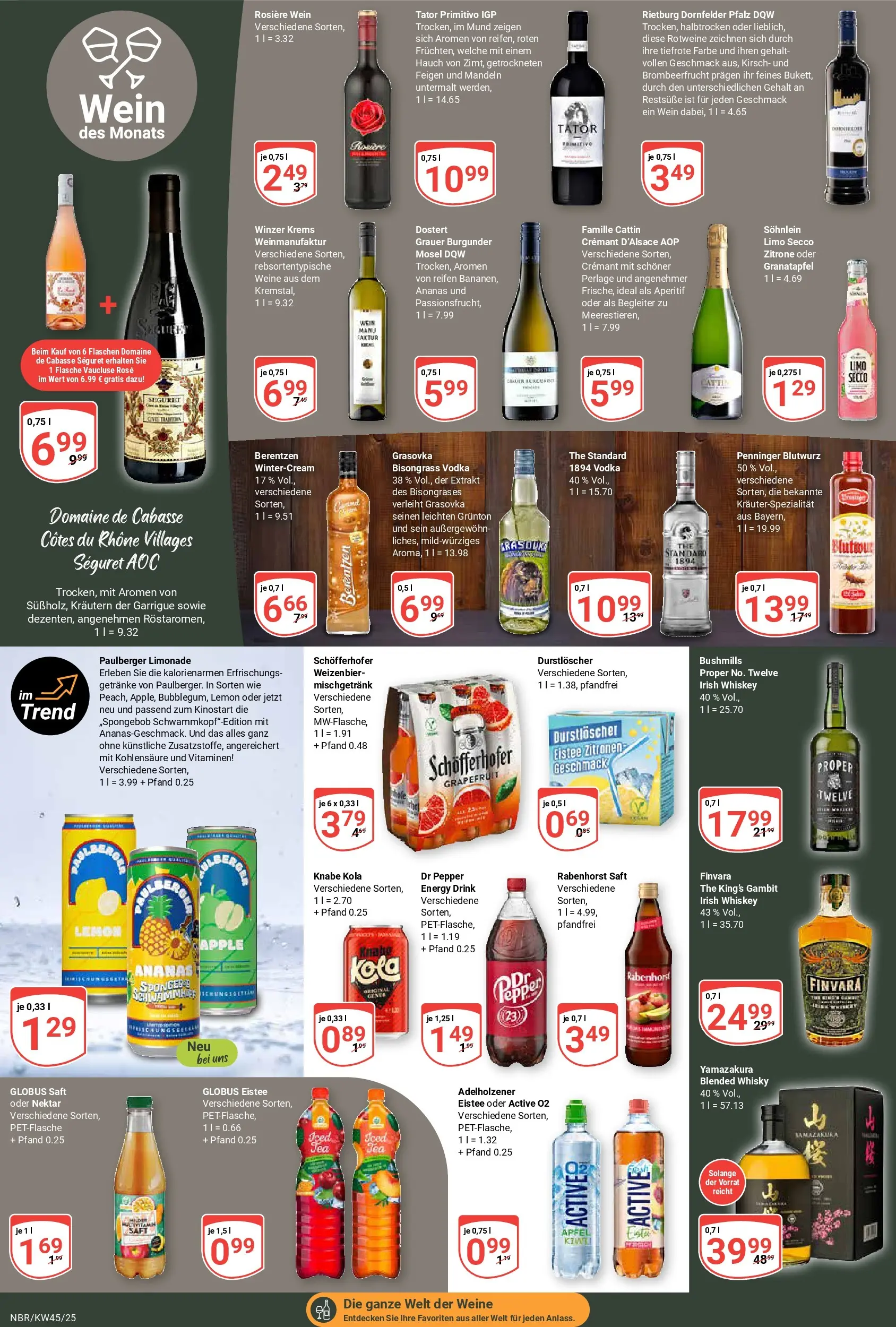 Globus prospekt Neubrandenburg	 (ab 02.11.2025) » Angebote online | Seite: 17 | Produkte: Energy, Limonade, Mandeln, Zitronen