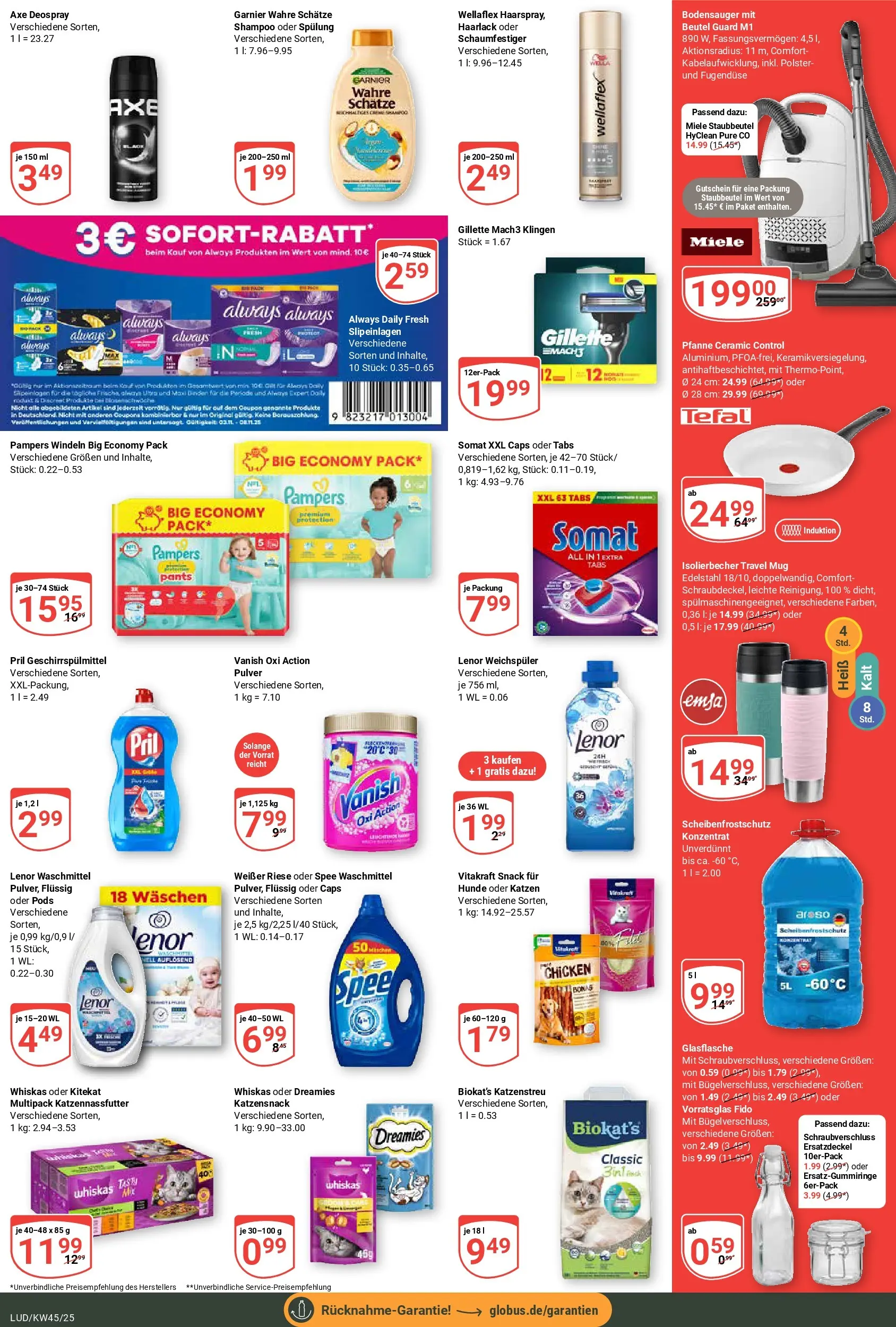 Globus prospekt Ludwigshafen-Oggersheim	 (ab 02.11.2025) » Angebote online | Seite: 5 | Produkte: Miele, Weichspüler, Geschirrspülmittel, Deospray