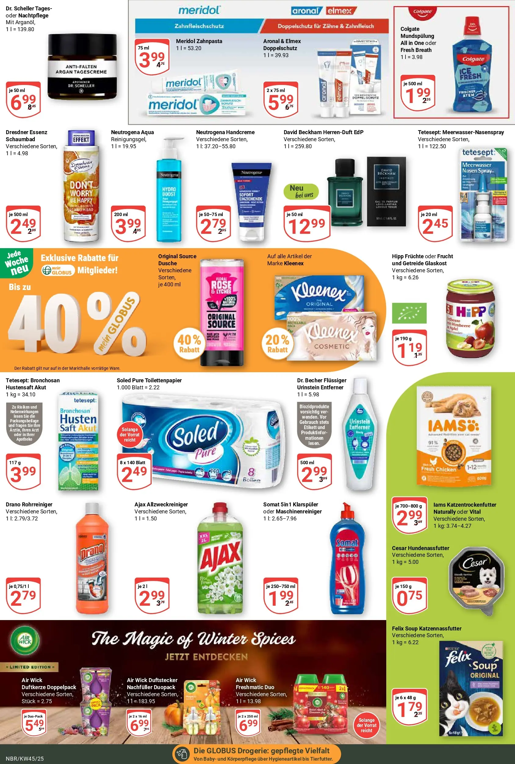Globus prospekt Neubrandenburg	 (ab 02.11.2025) » Angebote online | Seite: 20 | Produkte: Handcreme, Zahnpasta, Himbeere, Saft