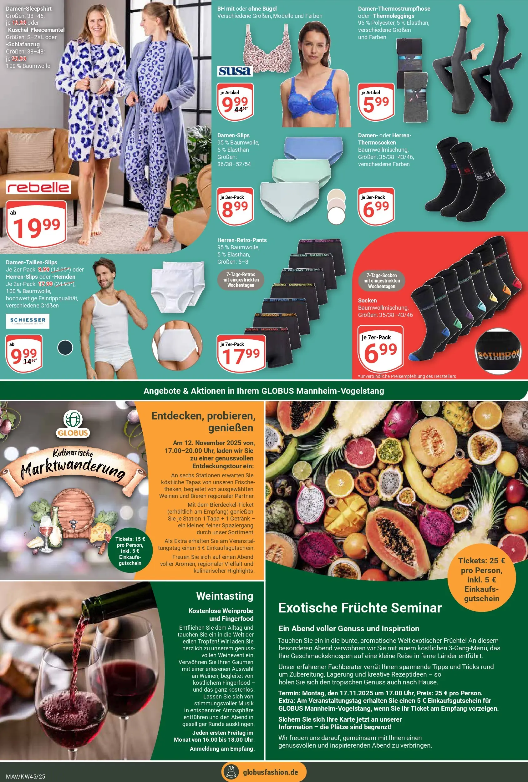 Globus prospekt Mannheim	 (ab 02.11.2025) » Angebote online | Seite: 26 | Produkte: BH, Socken
