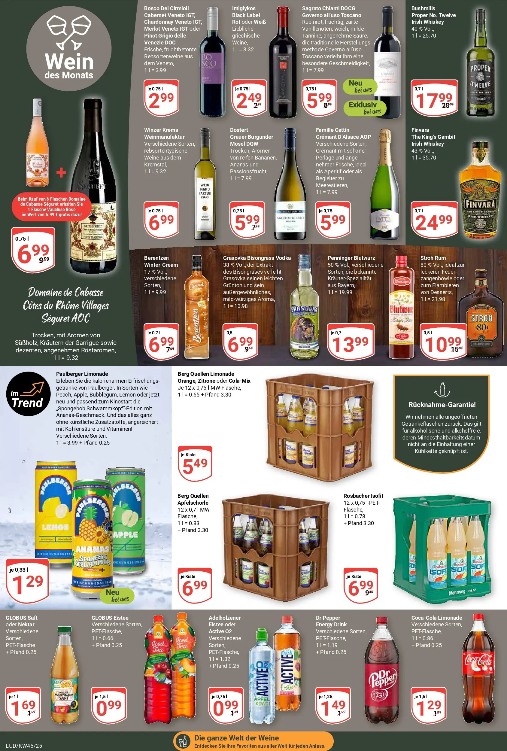 Globus prospekt Ludwigshafen-Oggersheim	 (ab 02.11.2025) » Angebote online | Seite: 18 | Produkte: Rum, Ananas, Vodka, Berentzen